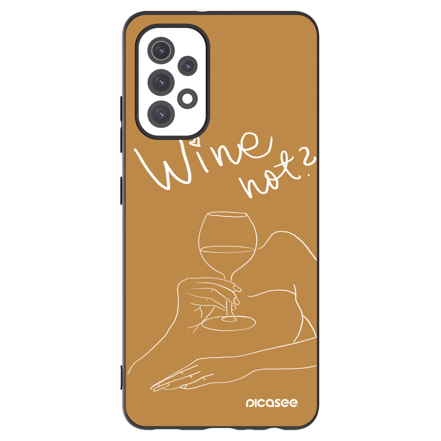 Picasee fekete szilikon tok az alábbi mobiltelefonokra Samsung Galaxy A32 5G A326B - Wine not