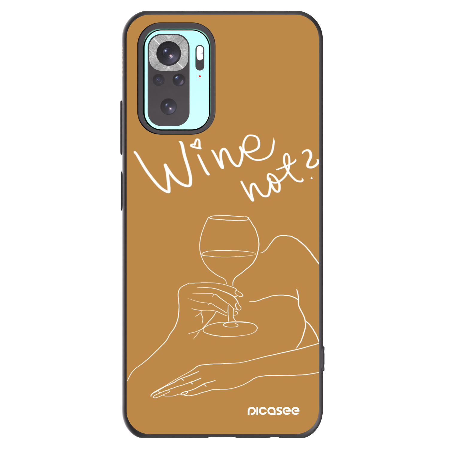 Picasee fekete szilikon tok az alábbi mobiltelefonokra Xiaomi Redmi Note 10 Pro - Wine not