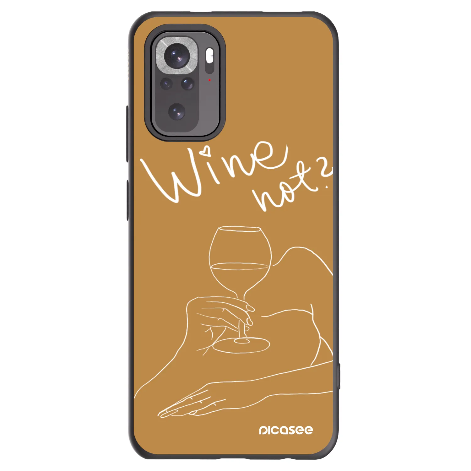 Picasee fekete szilikon tok az alábbi mobiltelefonokra Xiaomi Redmi Note 10S - Wine not