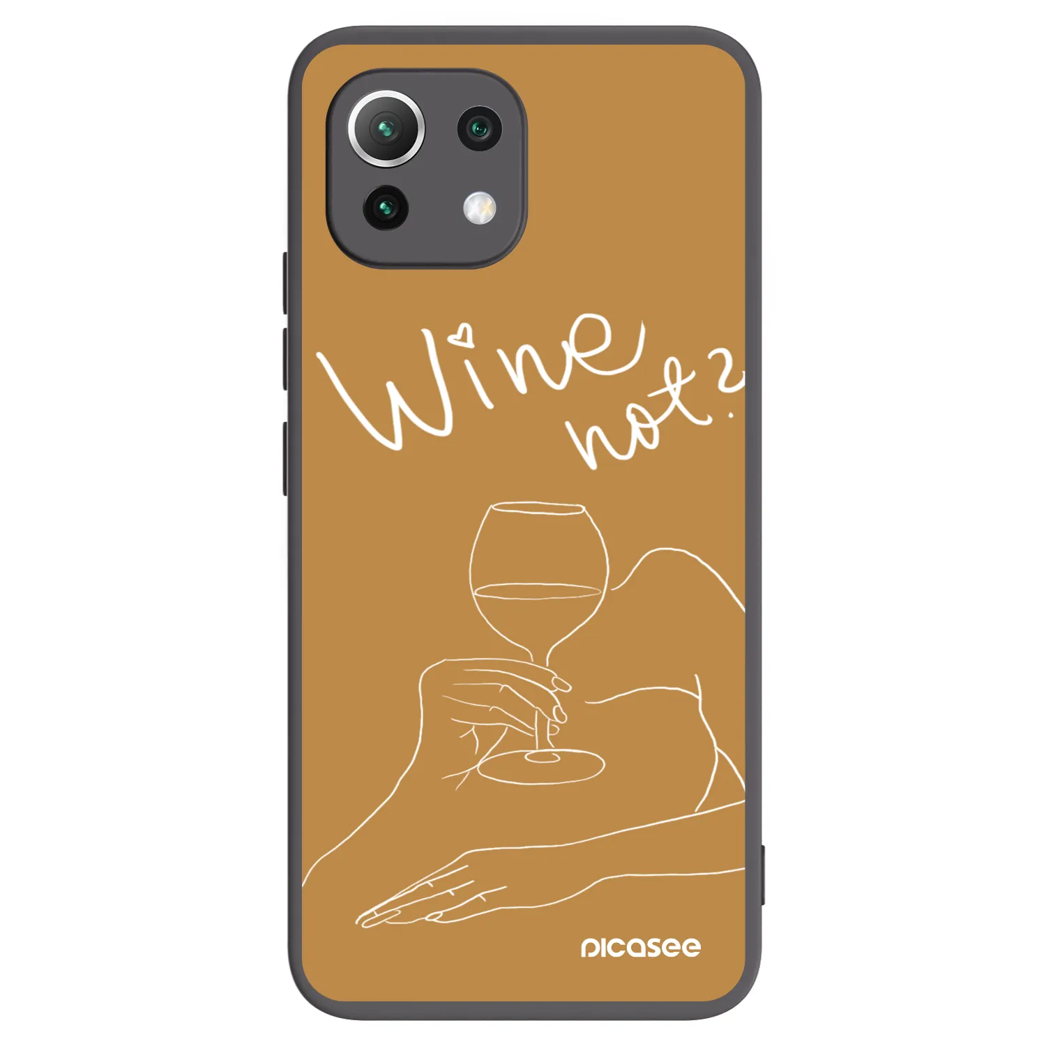 Picasee fekete szilikon tok az alábbi mobiltelefonokra Xiaomi Mi 11 Lite - Wine not