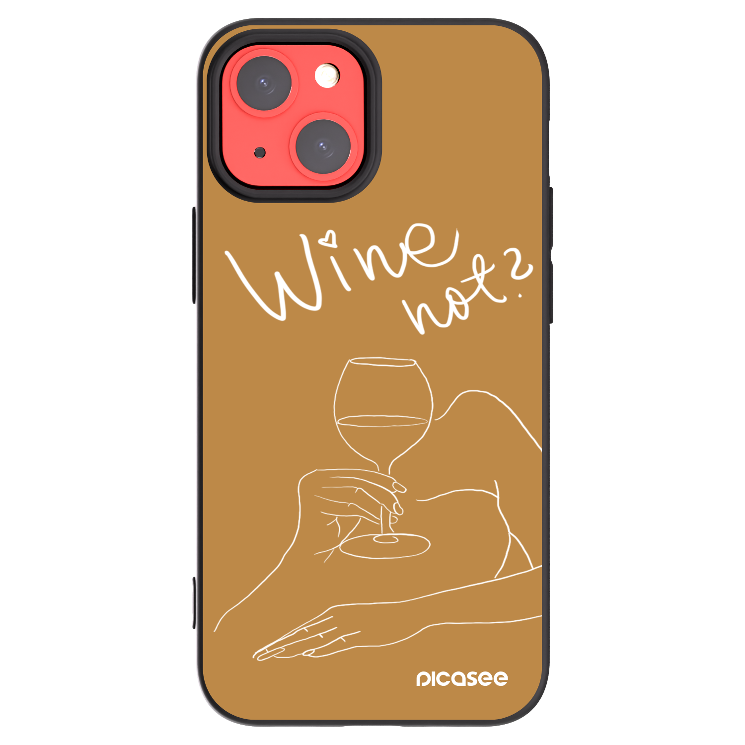 Picasee fekete szilikon tok az alábbi mobiltelefonokra Apple iPhone 13 mini - Wine not