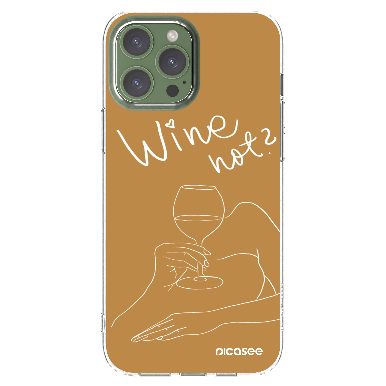 Picasee átlátszó szilikon tok az alábbi mobiltelefonokra Apple iPhone 13 Pro Max - Wine not