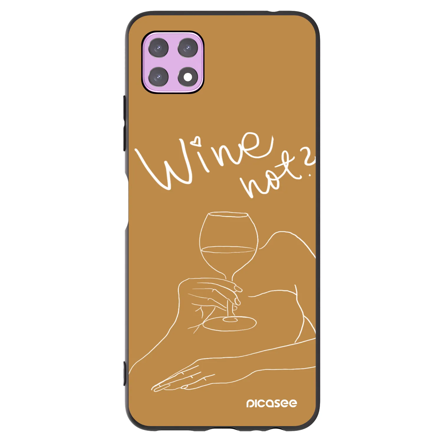 Picasee fekete szilikon tok az alábbi mobiltelefonokra Samsung Galaxy A22 A226B 5G - Wine not
