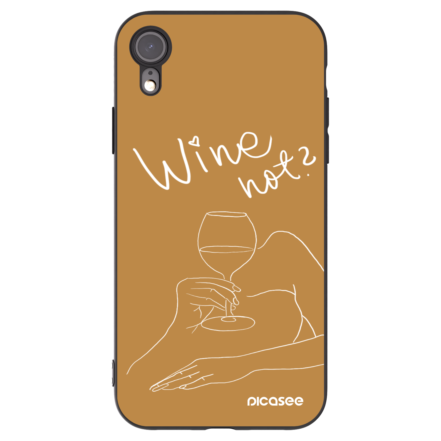 Picasee fekete szilikon tok az alábbi mobiltelefonokra Apple iPhone XR - Wine not