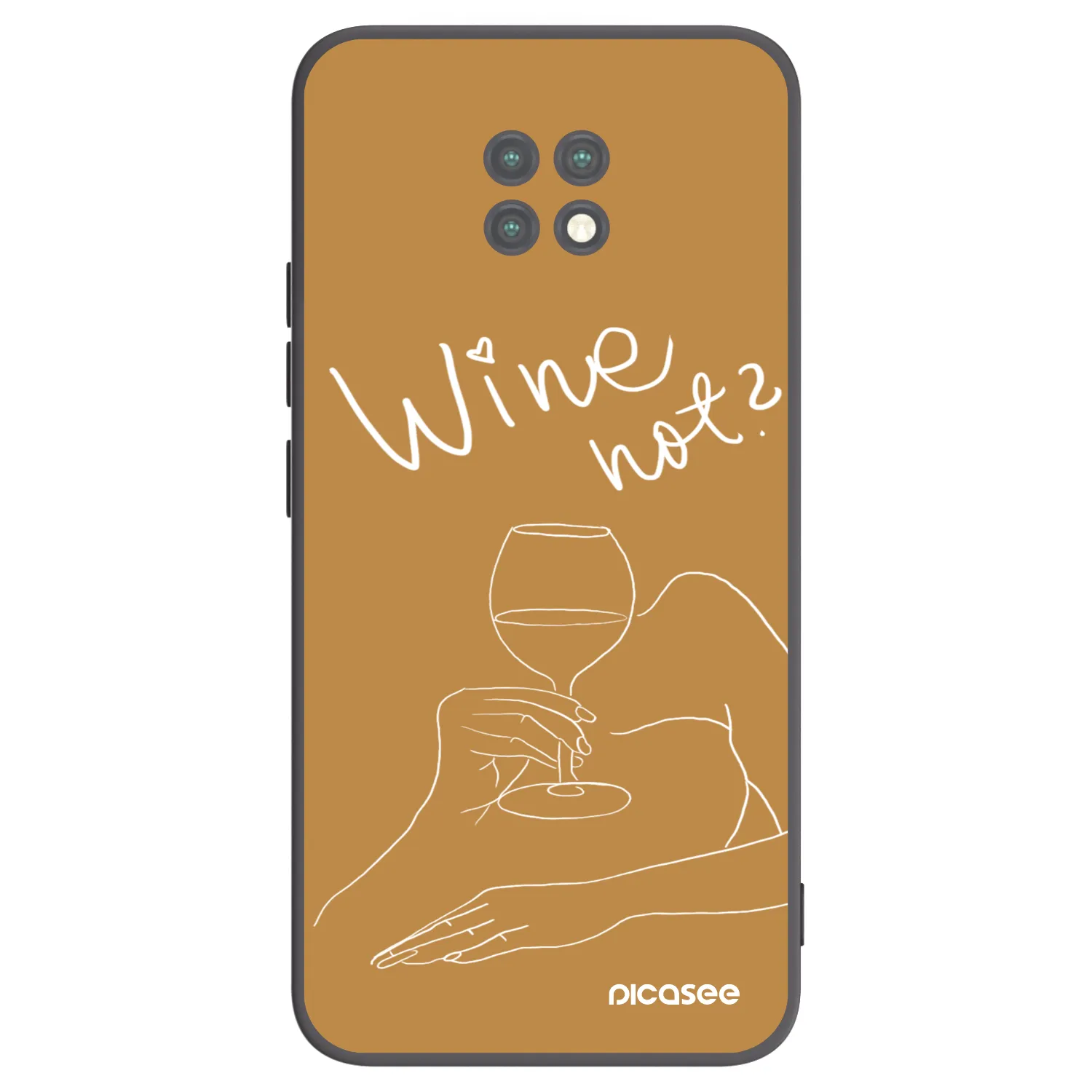 Picasee fekete szilikon tok az alábbi mobiltelefonokra Xiaomi Redmi Note 9T - Wine not