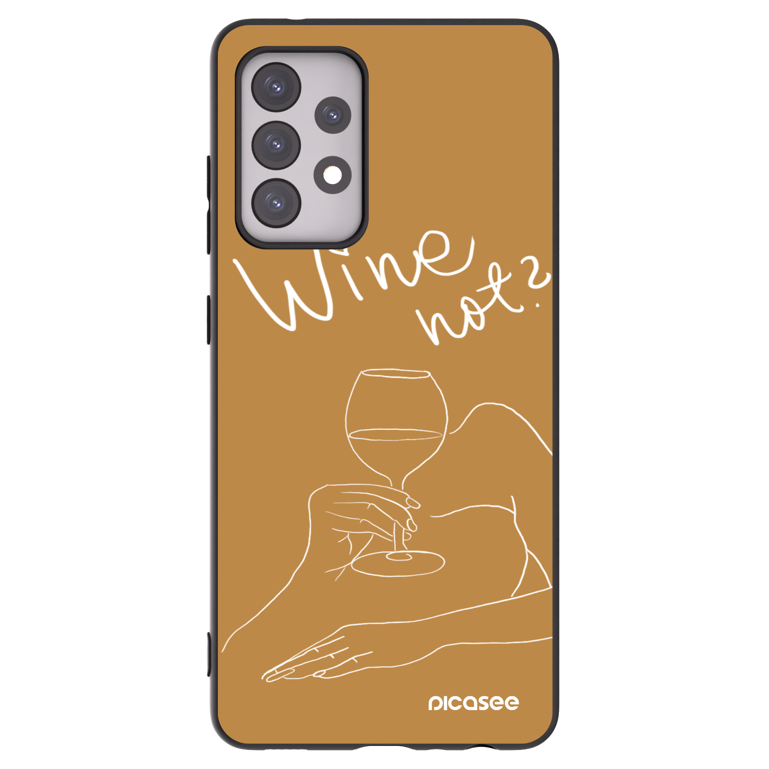 Picasee fekete szilikon tok az alábbi mobiltelefonokra Samsung Galaxy A52s 5G A528B - Wine not