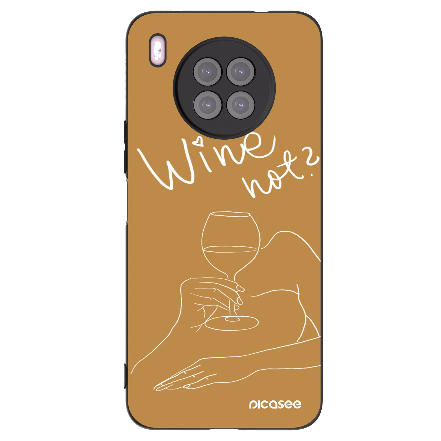 Picasee fekete szilikon tok az alábbi mobiltelefonokra Huawei Nova 8i - Wine not