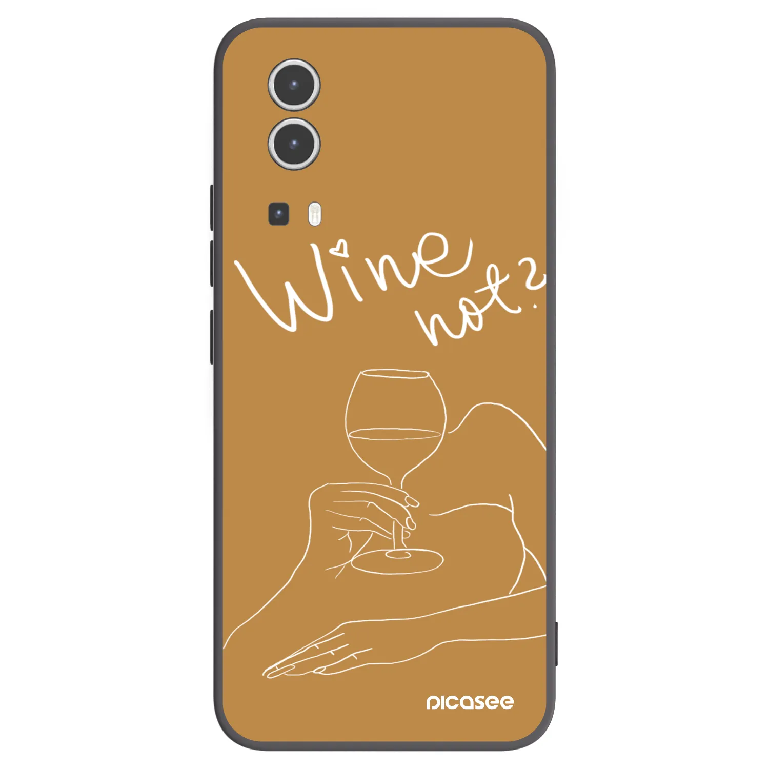 Picasee fekete szilikon tok az alábbi mobiltelefonokra Vivo Y72 5G - Wine not