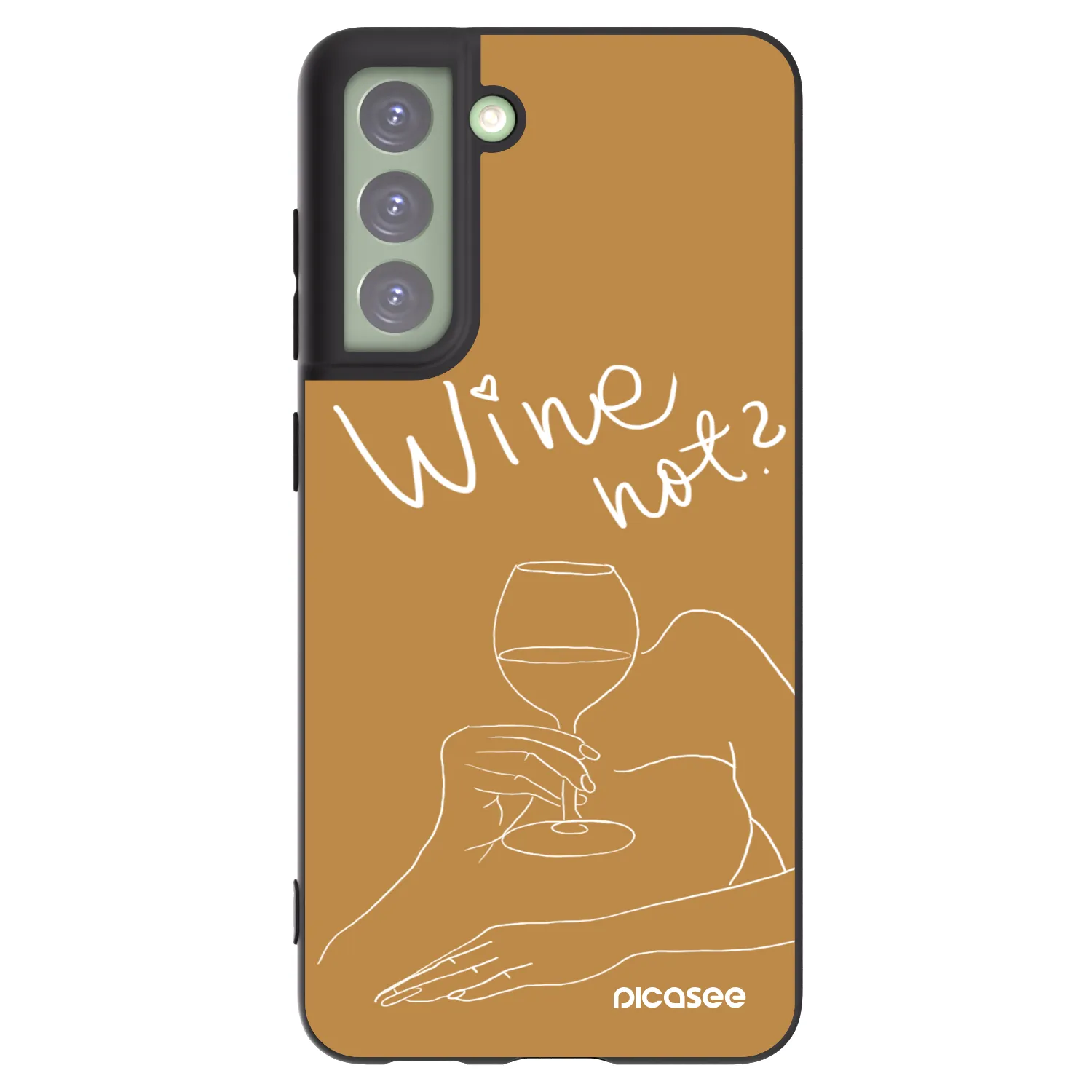 Picasee fekete szilikon tok az alábbi mobiltelefonokra Samsung Galaxy S21 FE 5G - Wine not