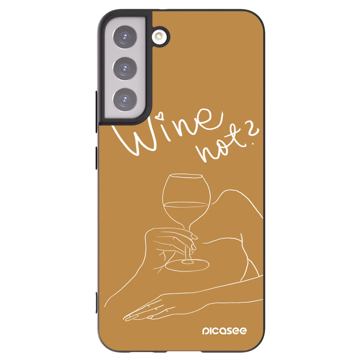 Picasee fekete szilikon tok az alábbi mobiltelefonokra Samsung Galaxy S22+ 5G - Wine not