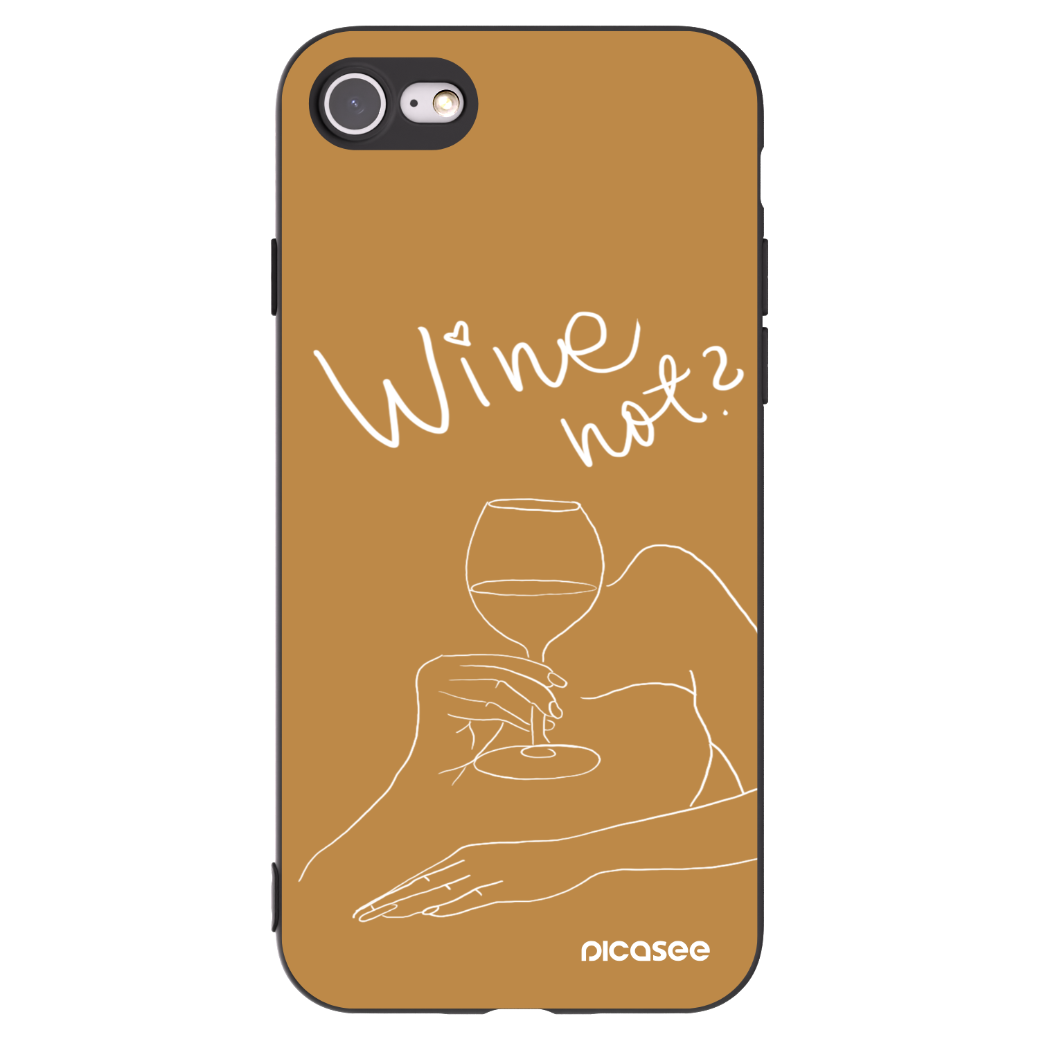 Picasee fekete szilikon tok az alábbi mobiltelefonokra Apple iPhone SE 2022 - Wine not