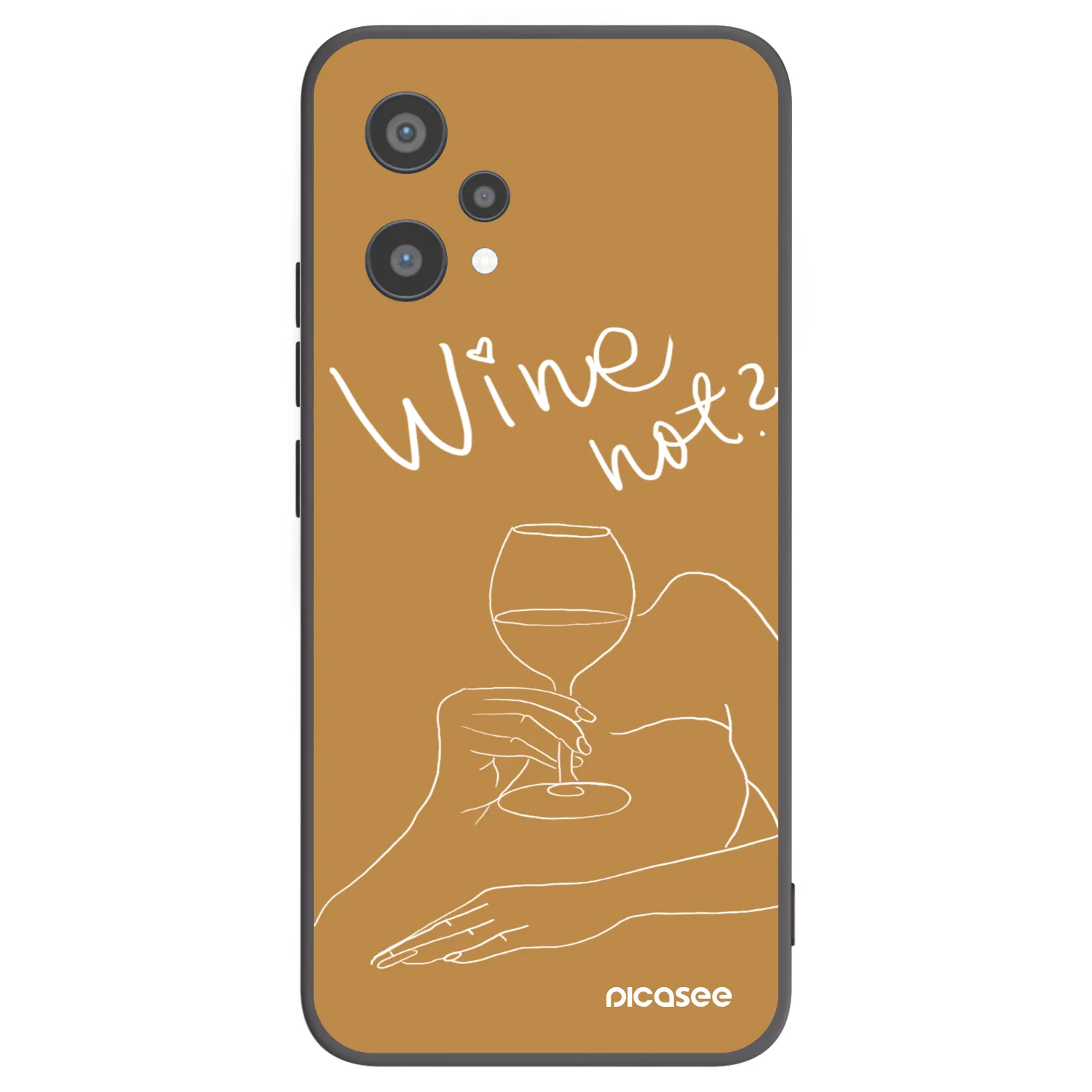 Picasee fekete szilikon tok az alábbi mobiltelefonokra Realme 9 Pro 5G - Wine not