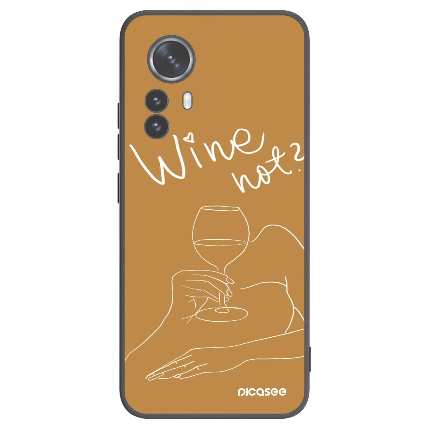 Picasee fekete szilikon tok az alábbi mobiltelefonokra Xiaomi 12 Pro - Wine not