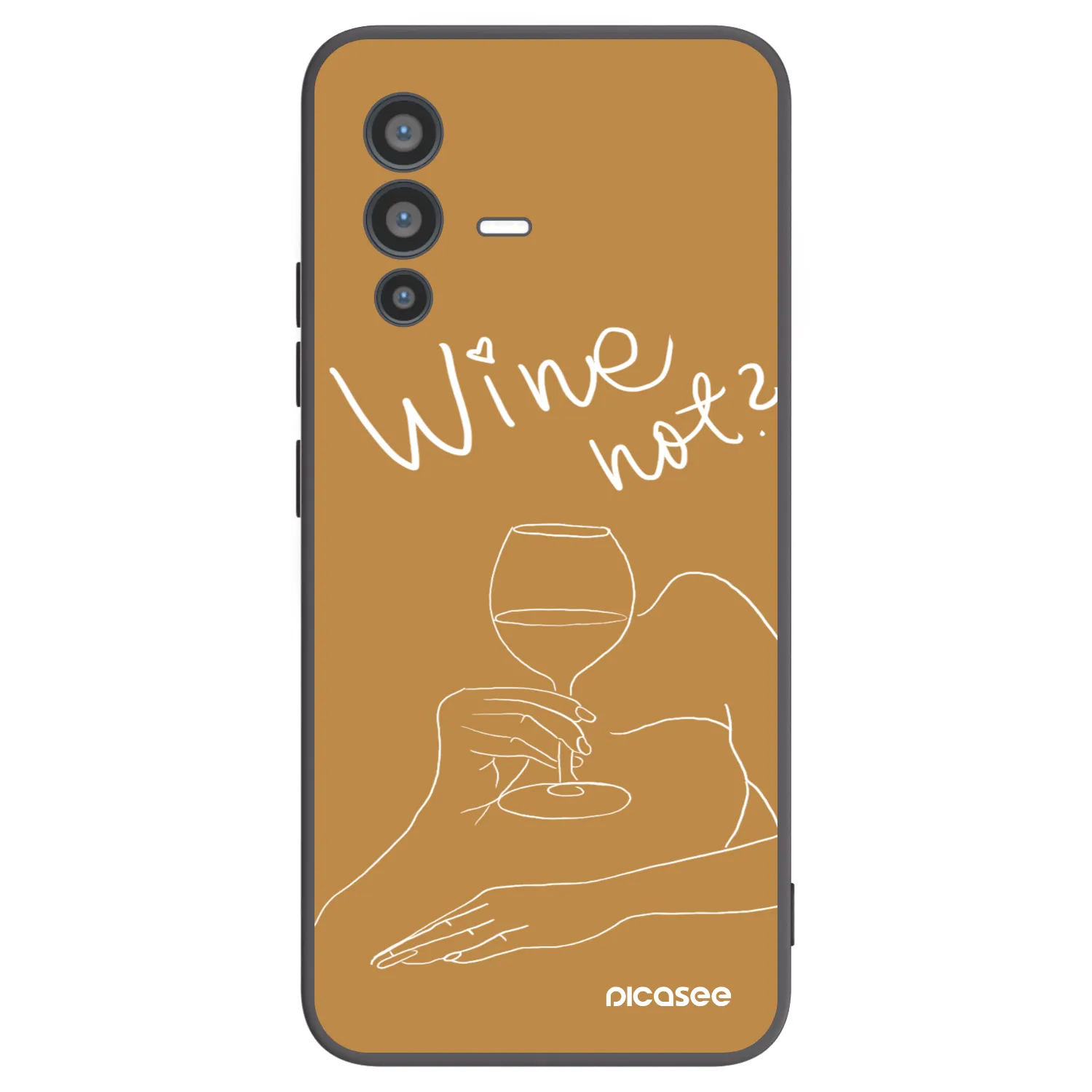 Picasee fekete szilikon tok az alábbi mobiltelefonokra Vivo V23 5G - Wine not