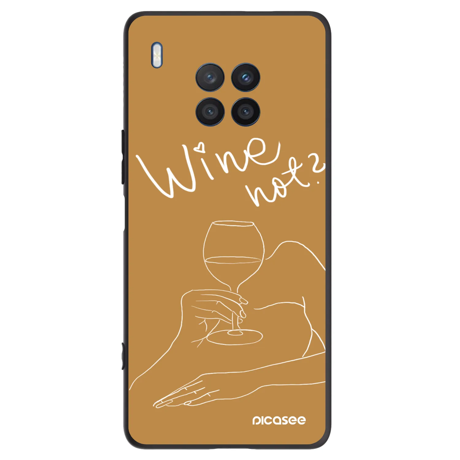 Picasee fekete szilikon tok az alábbi mobiltelefonokra Honor 50 Lite - Wine not