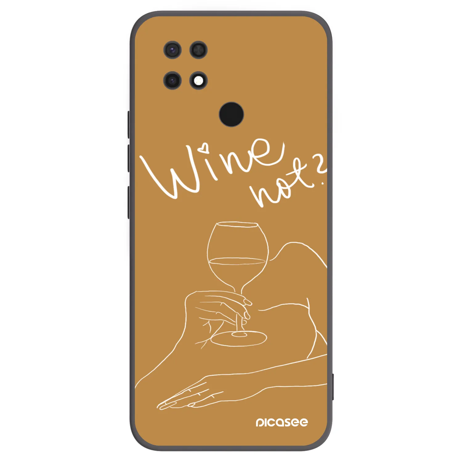 Picasee fekete szilikon tok az alábbi mobiltelefonokra Xiaomi Redmi 10C - Wine not