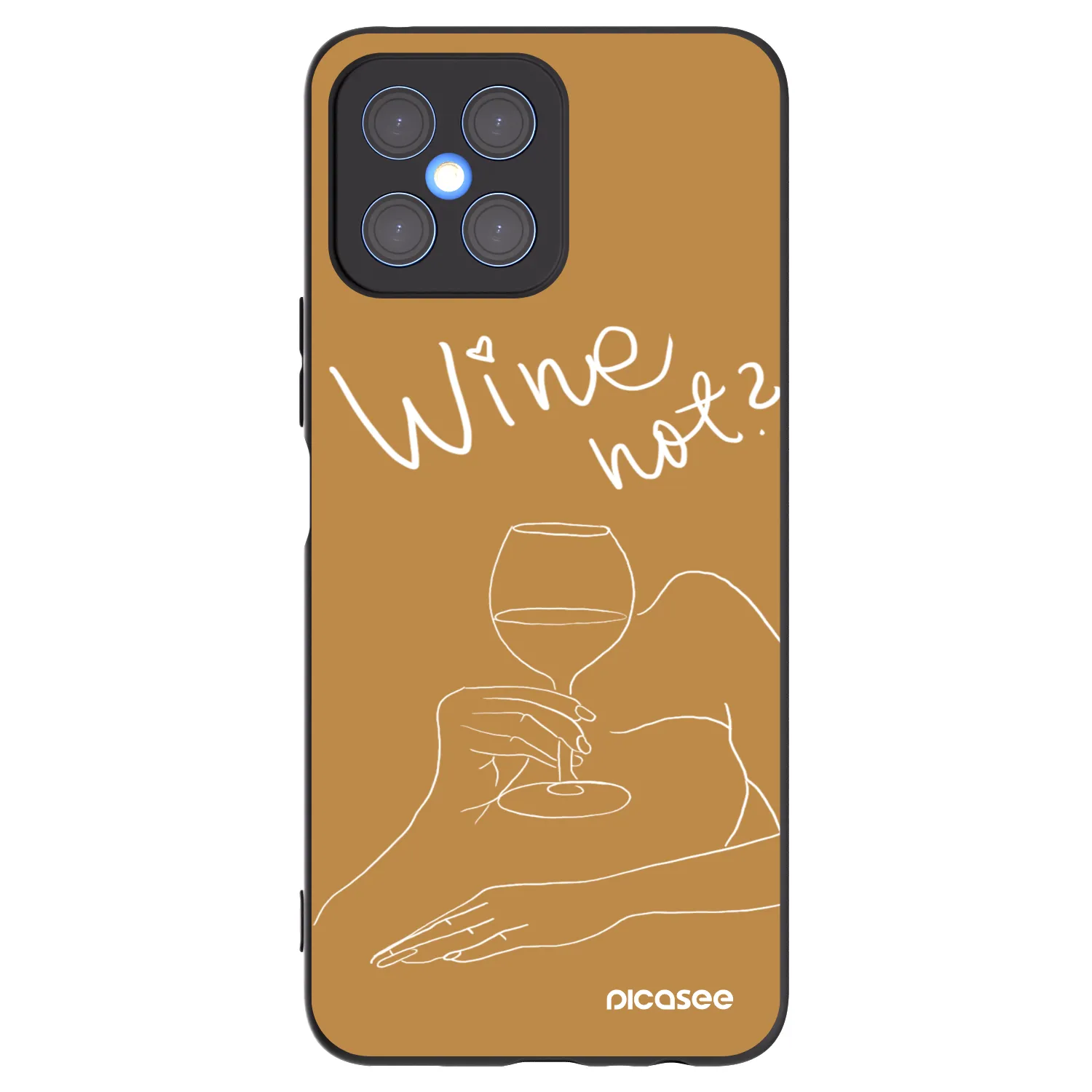 Picasee fekete szilikon tok az alábbi mobiltelefonokra Honor X8 4G - Wine not