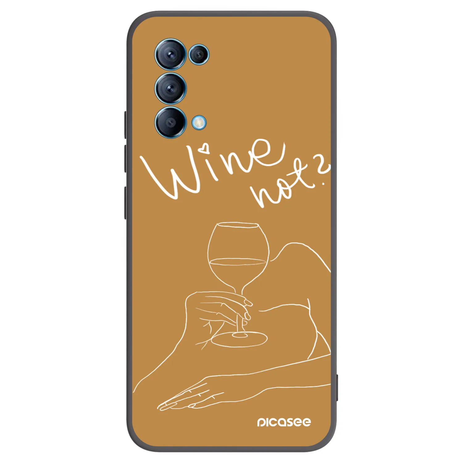 Picasee fekete szilikon tok az alábbi mobiltelefonokra OPPO Reno 5 5G - Wine not