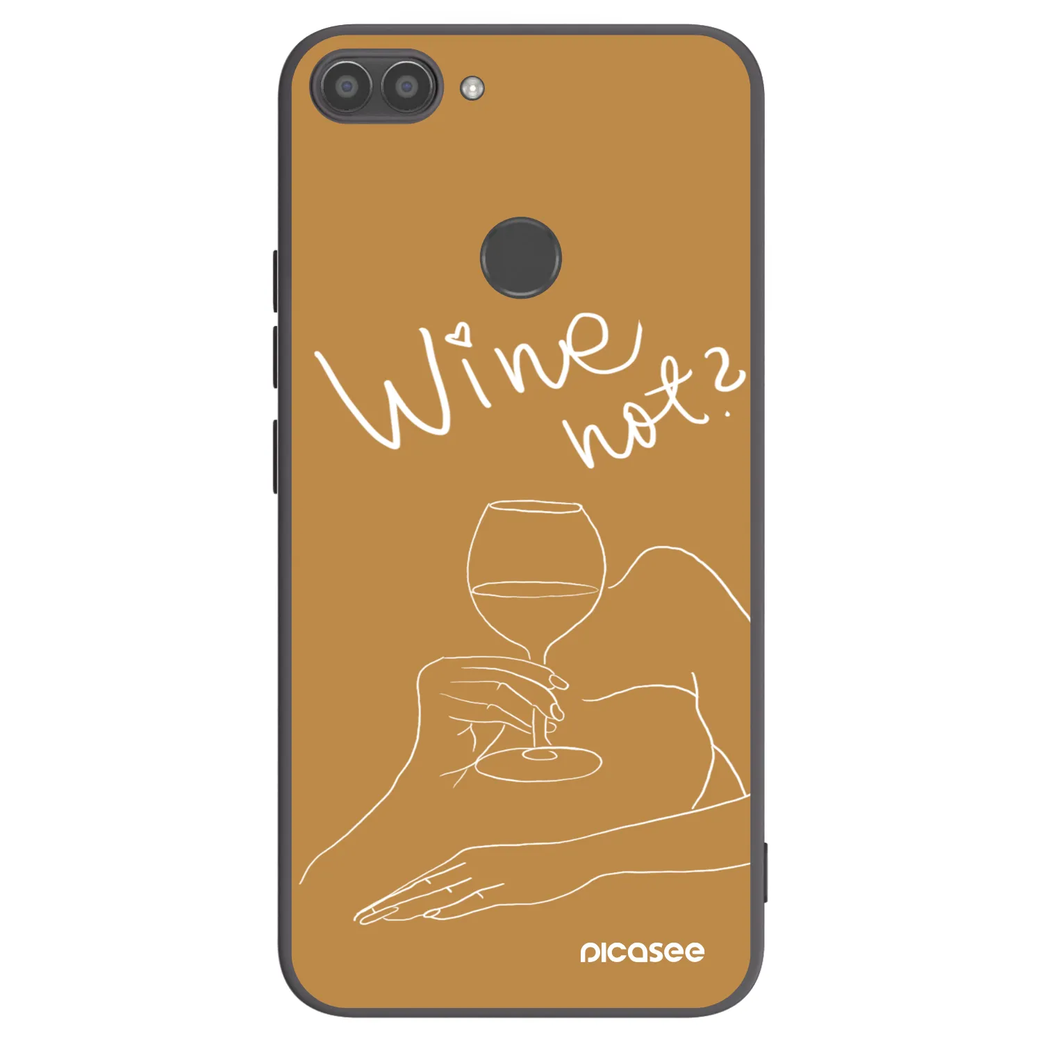 Picasee fekete szilikon tok az alábbi mobiltelefonokra Huawei P Smart - Wine not