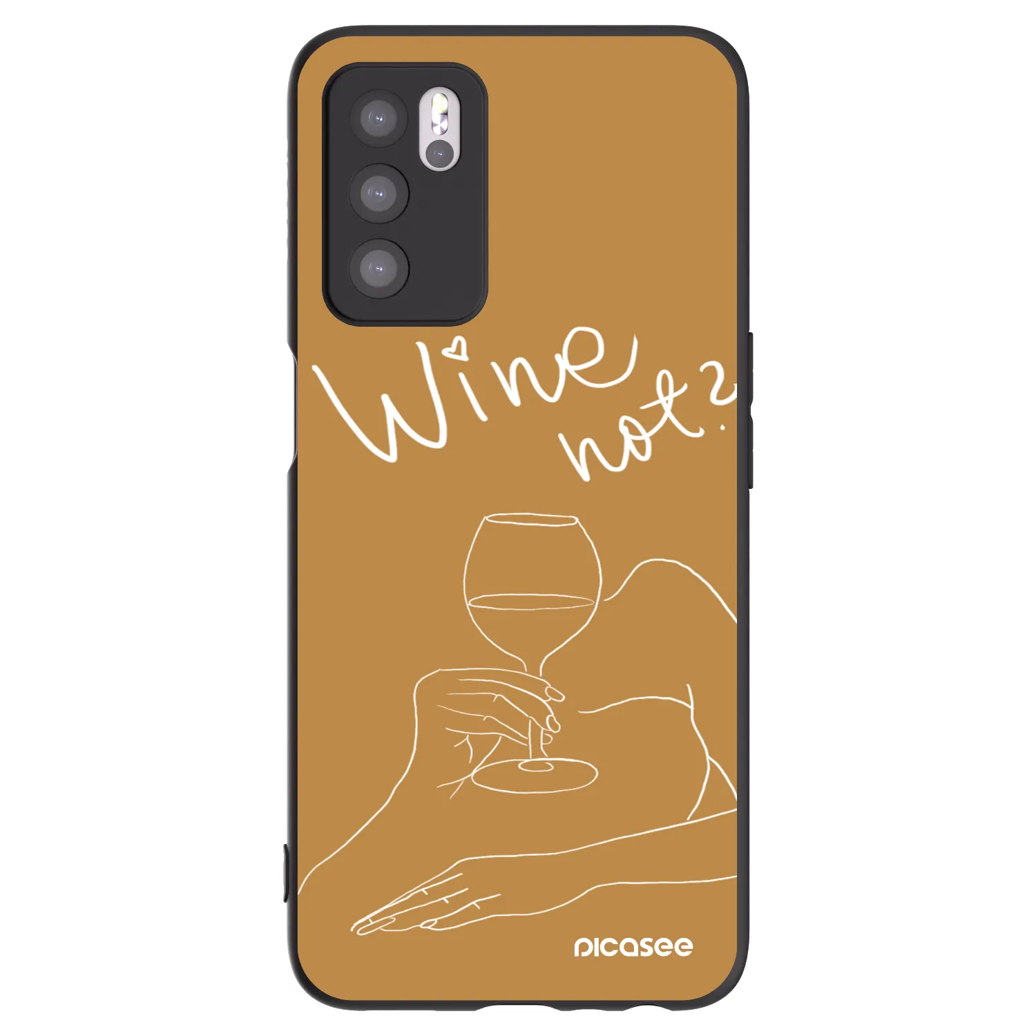 Picasee fekete szilikon tok az alábbi mobiltelefonokra OPPO A16 - Wine not