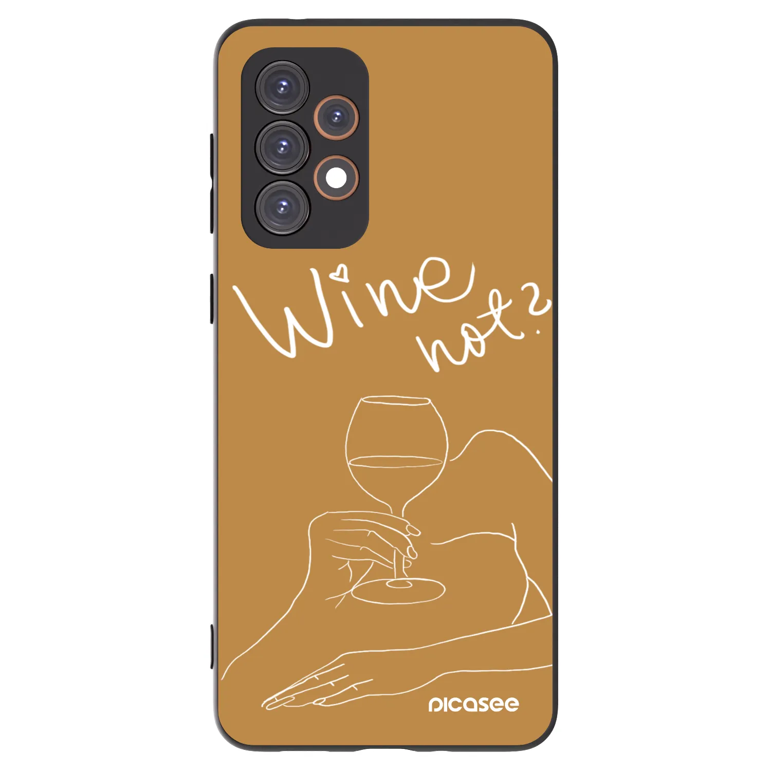 Picasee fekete szilikon tok az alábbi mobiltelefonokra Samsung Galaxy A33 5G A336 - Wine not