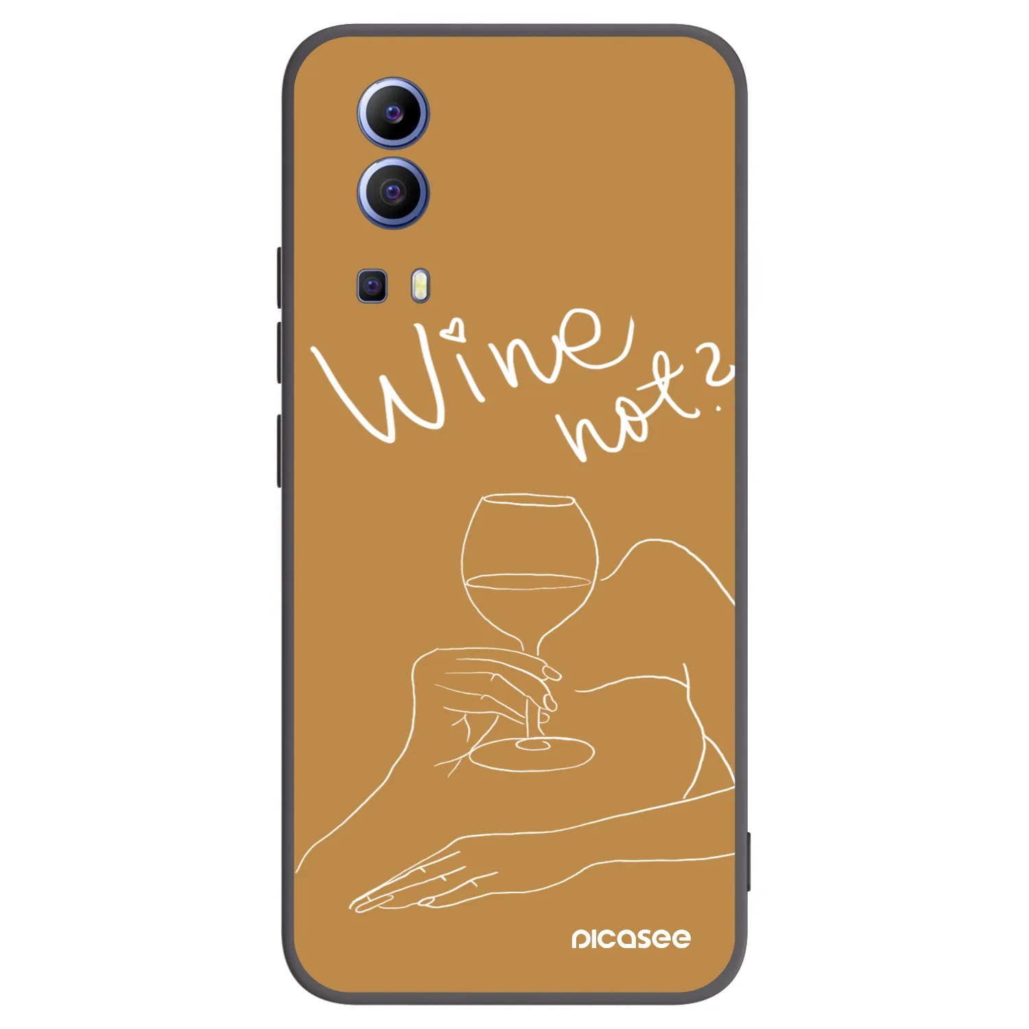 Picasee fekete szilikon tok az alábbi mobiltelefonokra Vivo Y52 5G - Wine not