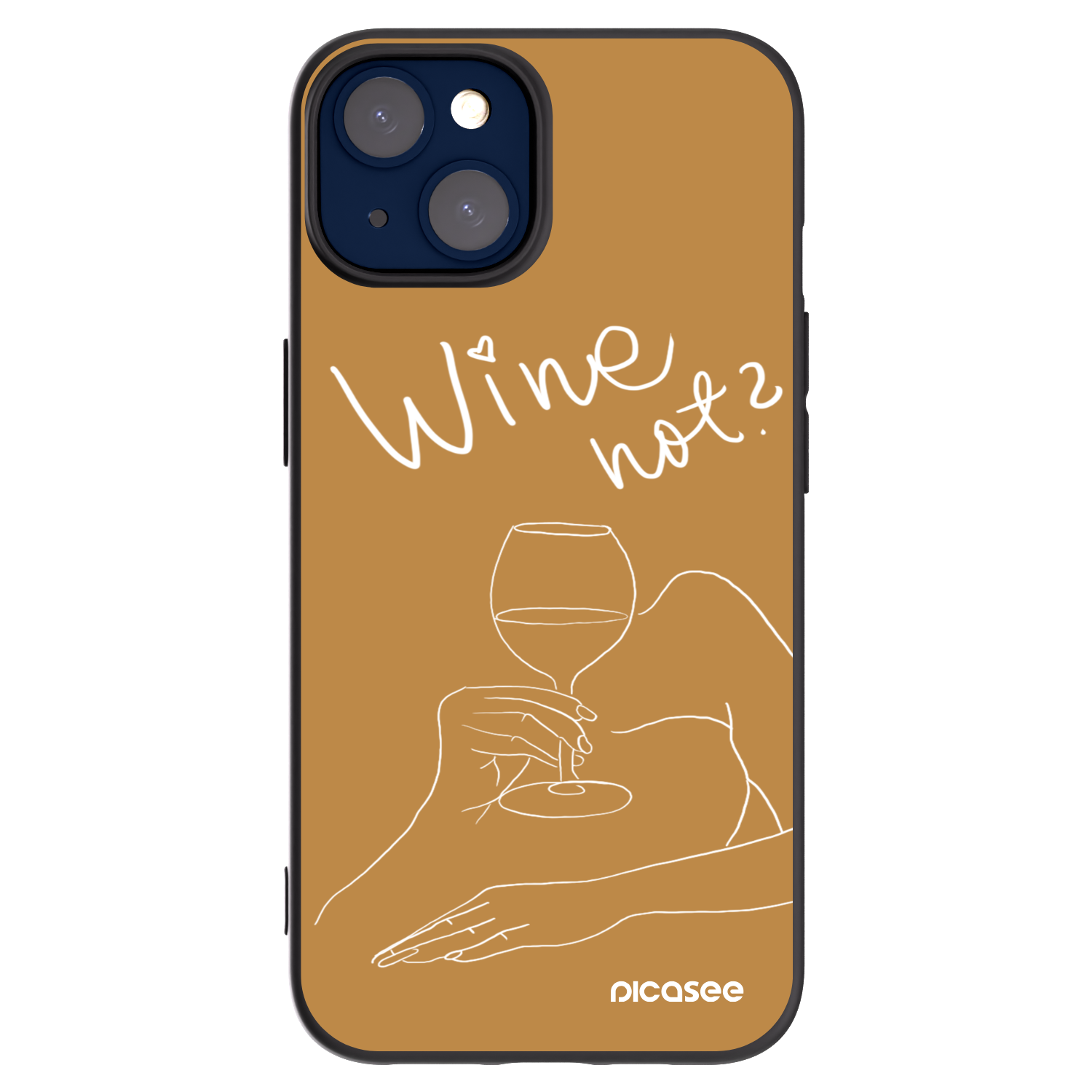 Picasee fekete szilikon tok az alábbi mobiltelefonokra Apple iPhone 14 - Wine not