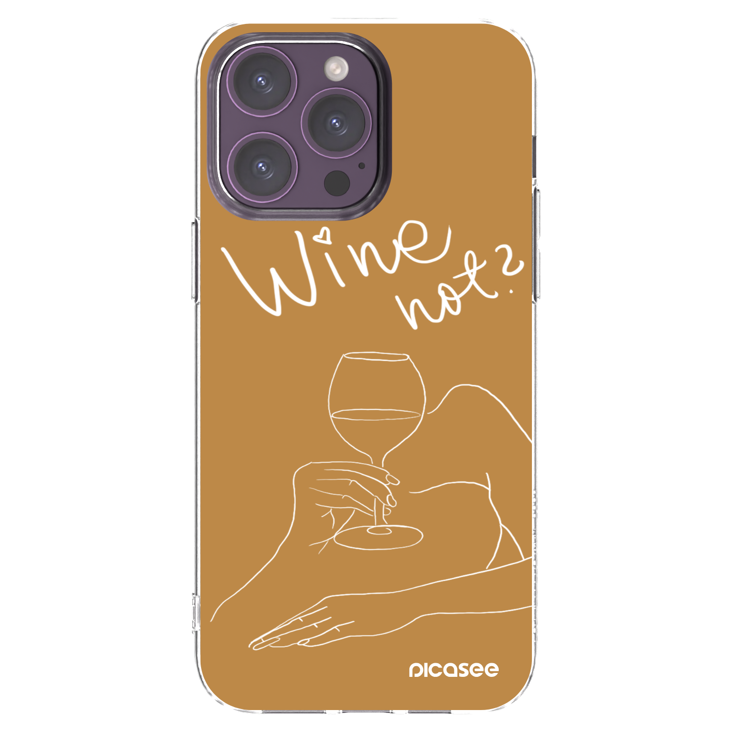 Picasee átlátszó szilikon tok az alábbi mobiltelefonokra Apple iPhone 14 Pro Max - Wine not
