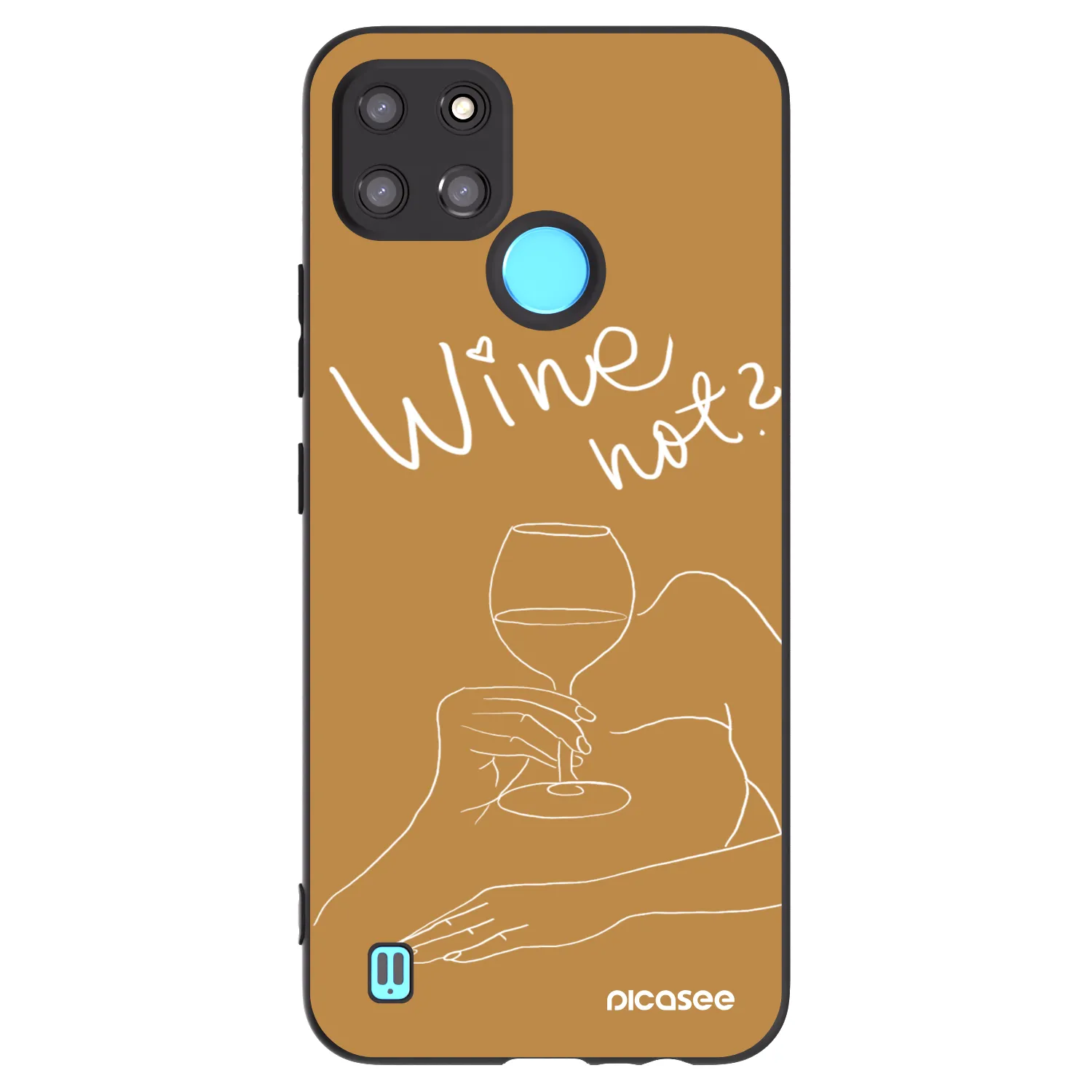 Picasee fekete szilikon tok az alábbi mobiltelefonokra Realme C21Y - Wine not