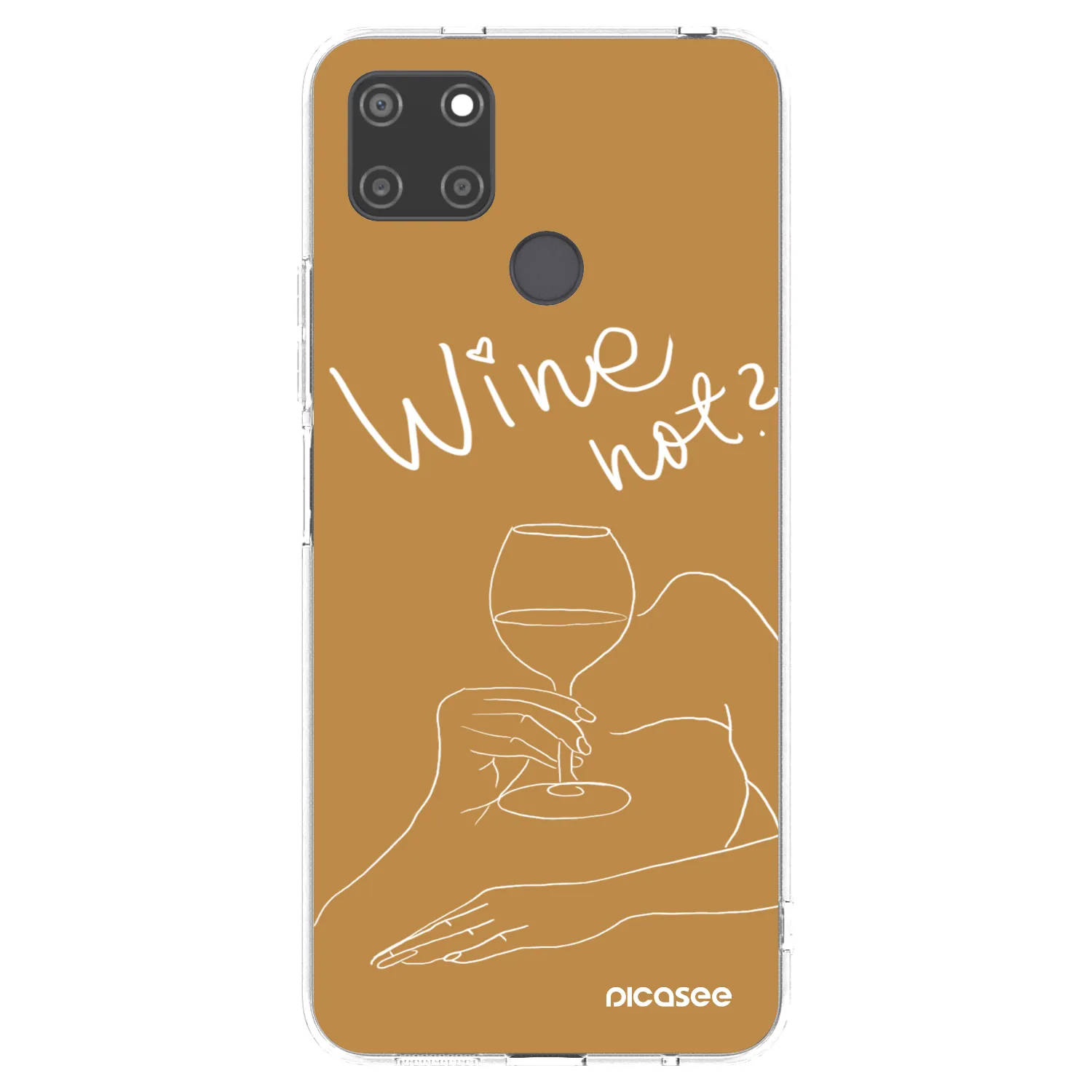 Picasee átlátszó szilikon tok az alábbi mobiltelefonokra Realme C21Y - Wine not