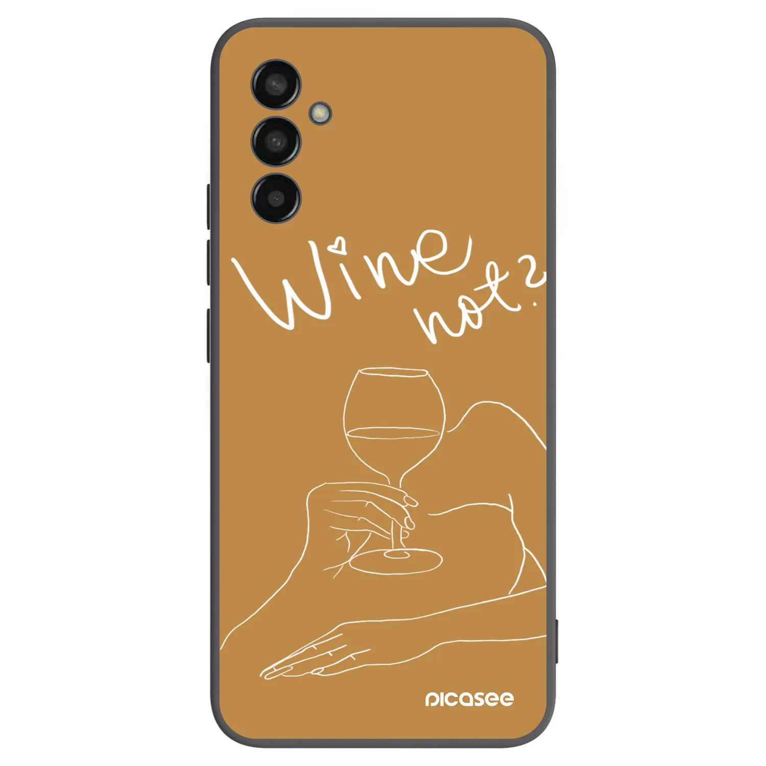Picasee fekete szilikon tok az alábbi mobiltelefonokra Samsung Galaxy M13 M135F - Wine not
