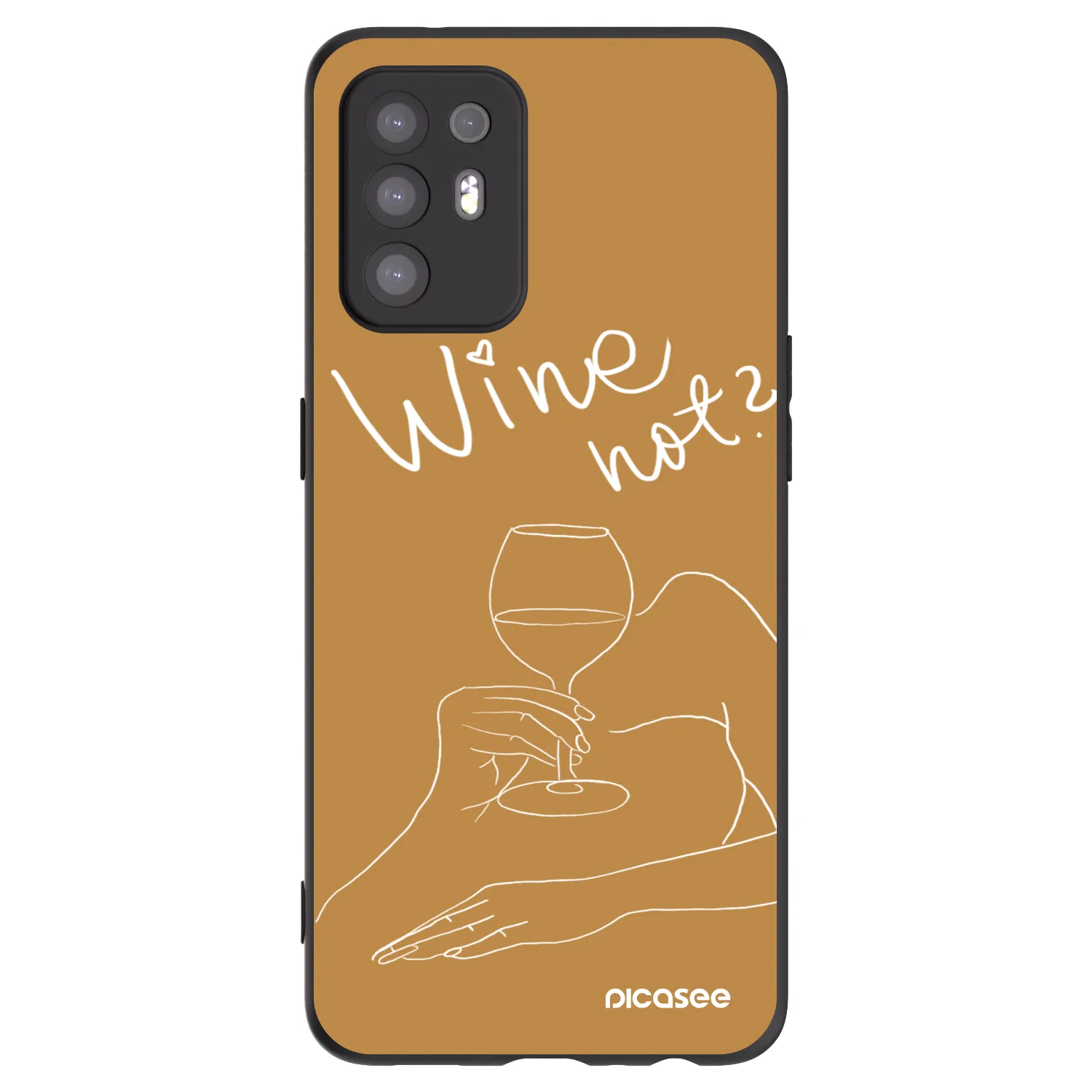 Picasee fekete szilikon tok az alábbi mobiltelefonokra OPPO A94 5G - Wine not