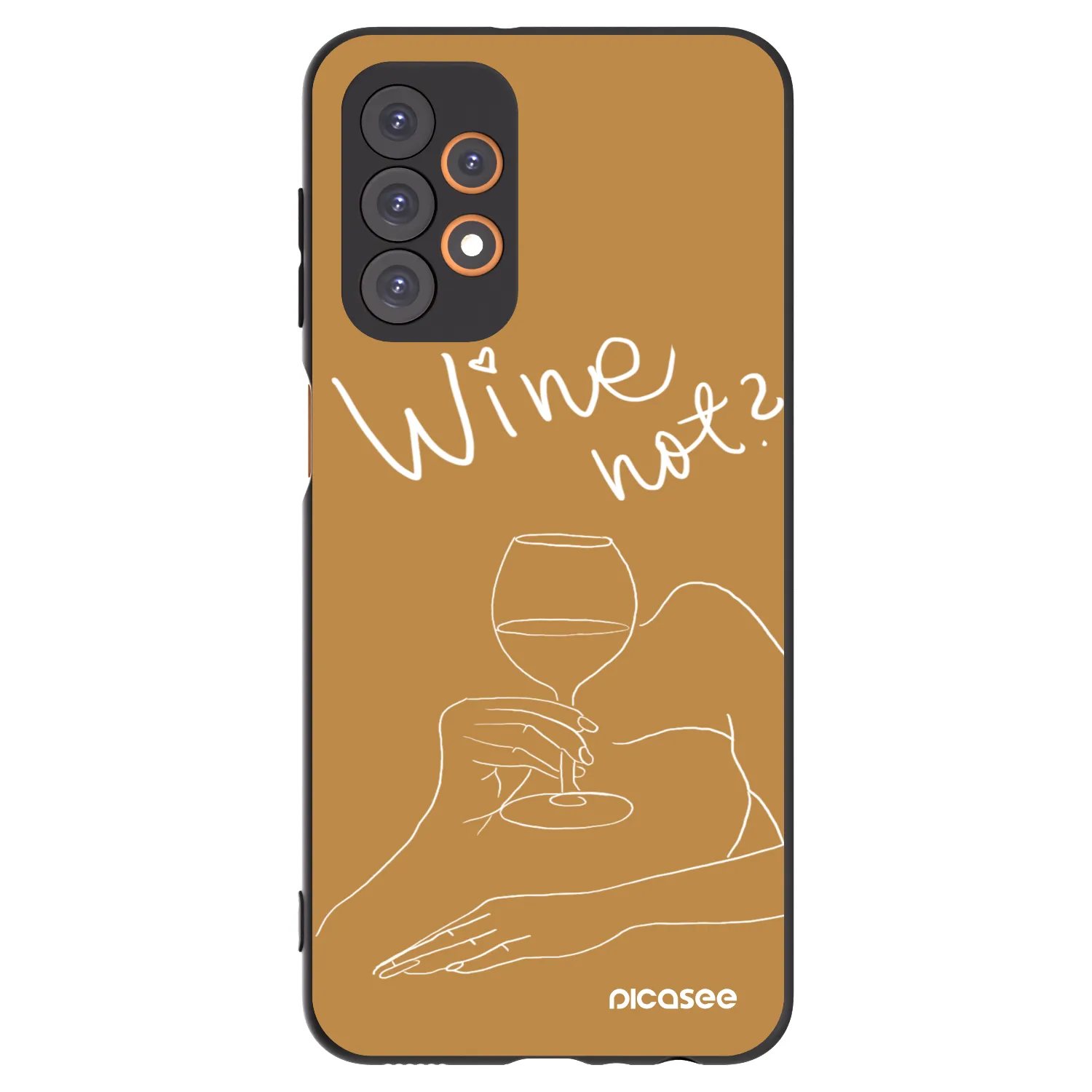 Picasee fekete szilikon tok az alábbi mobiltelefonokra Samsung Galaxy A23 A235F 4G - Wine not
