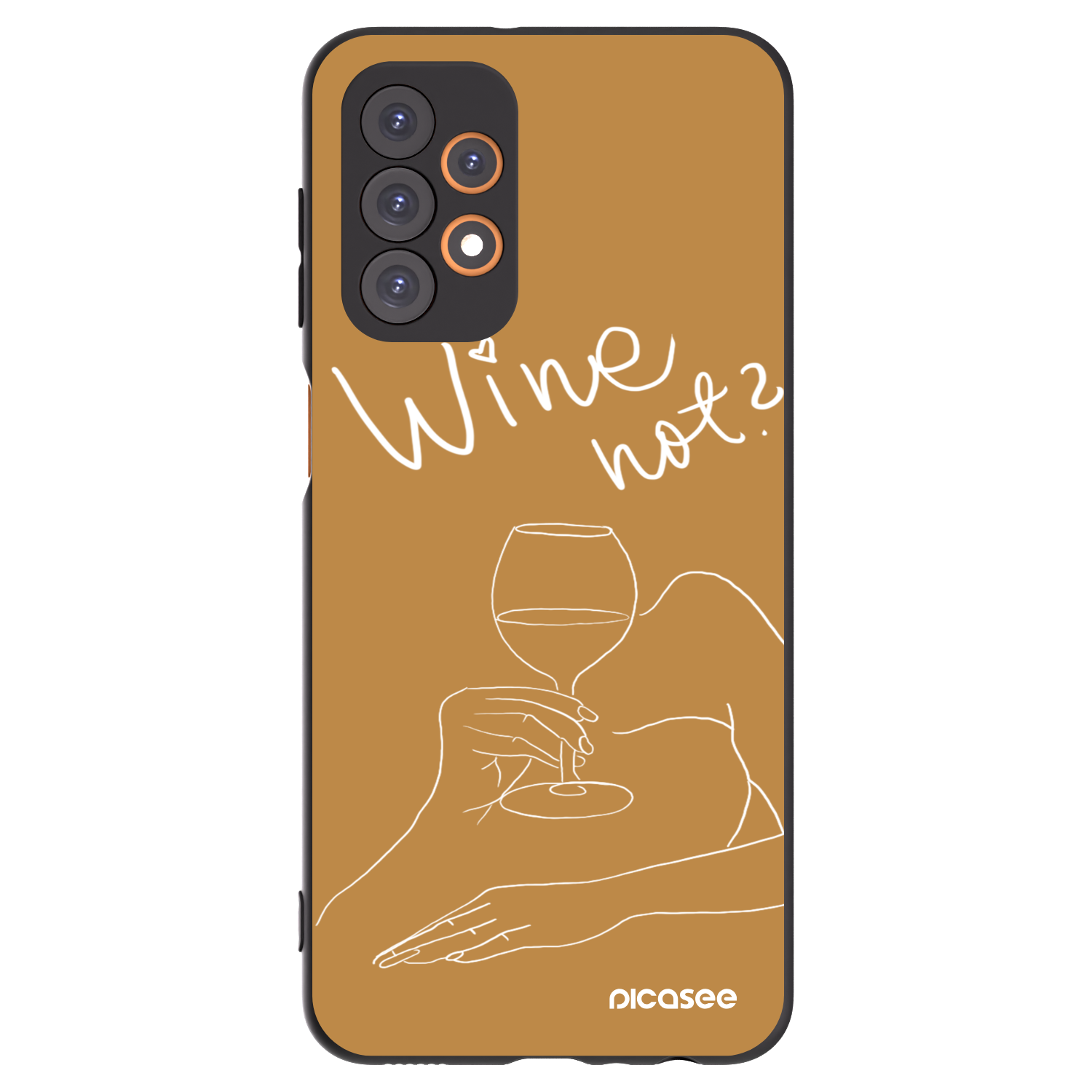Picasee fekete szilikon tok az alábbi mobiltelefonokra Samsung Galaxy A23 A236B 5G - Wine not