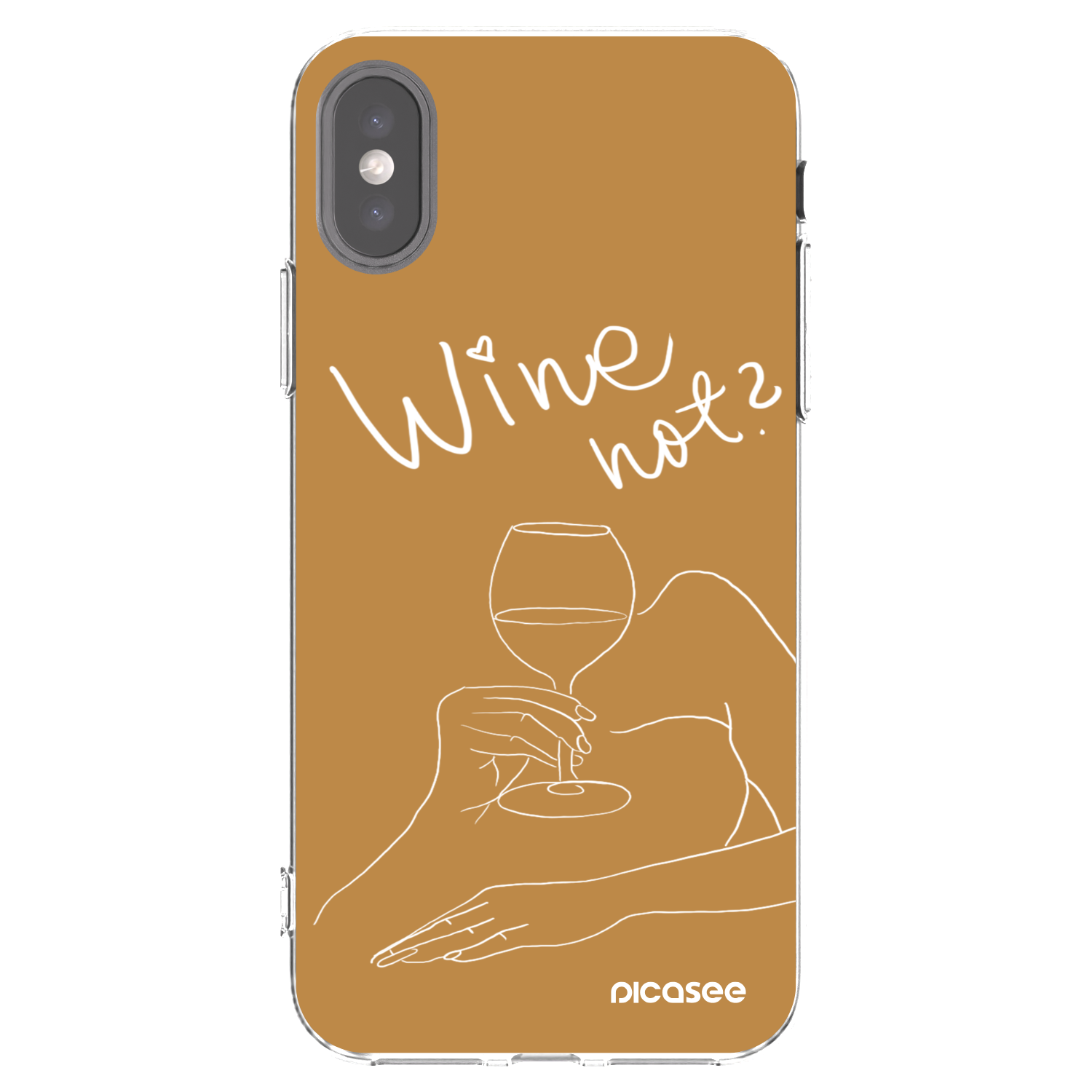 Picasee átlátszó szilikon tok az alábbi mobiltelefonokra Apple iPhone X/XS - Wine not