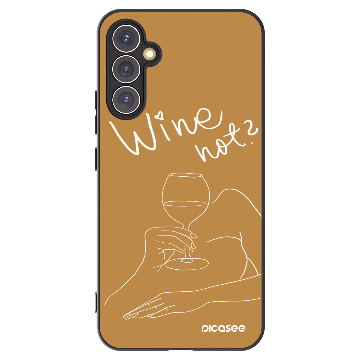 Picasee fekete szilikon tok az alábbi mobiltelefonokra Samsung Galaxy A34 5G A346B - Wine not