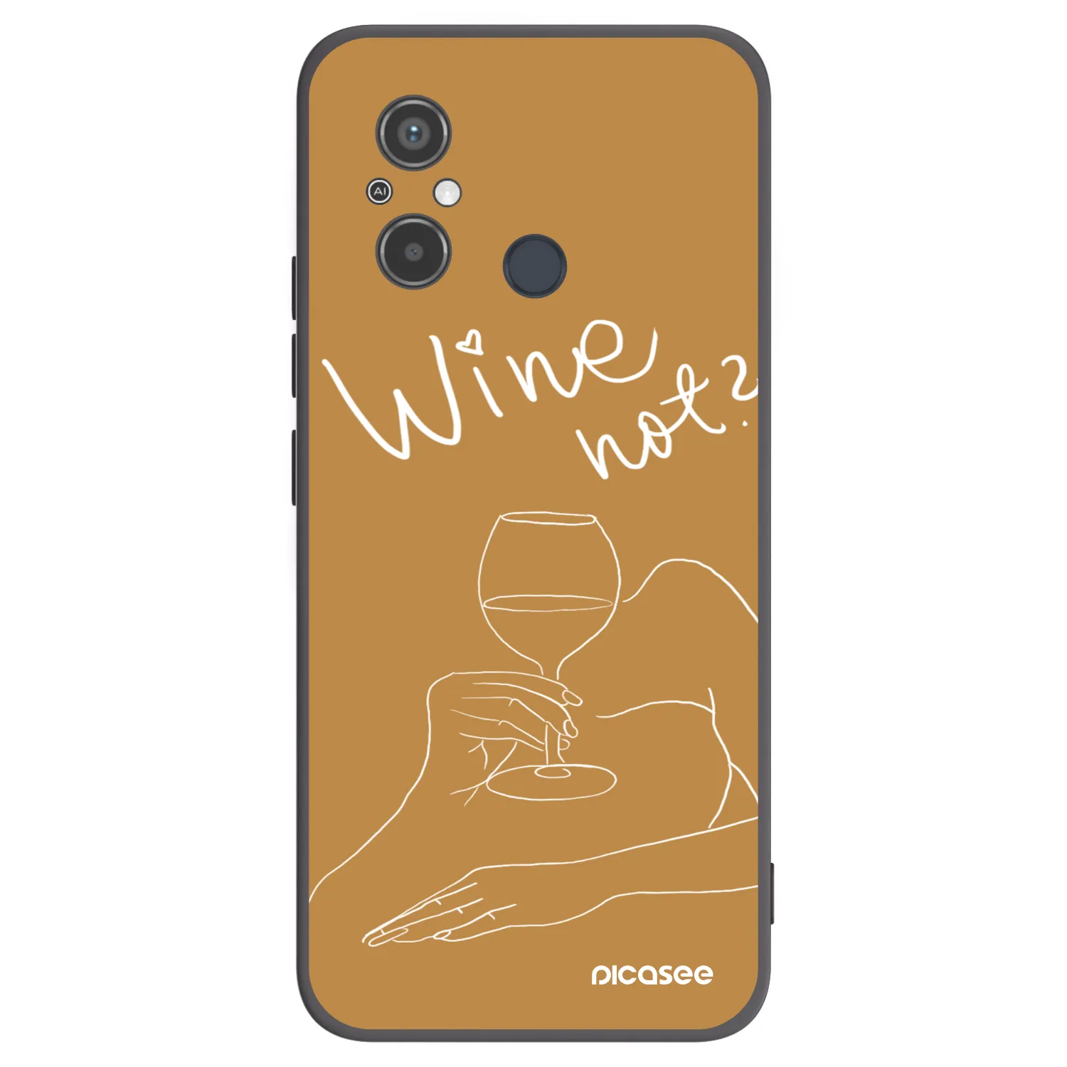 Picasee fekete szilikon tok az alábbi mobiltelefonokra Xiaomi Redmi 12C - Wine not