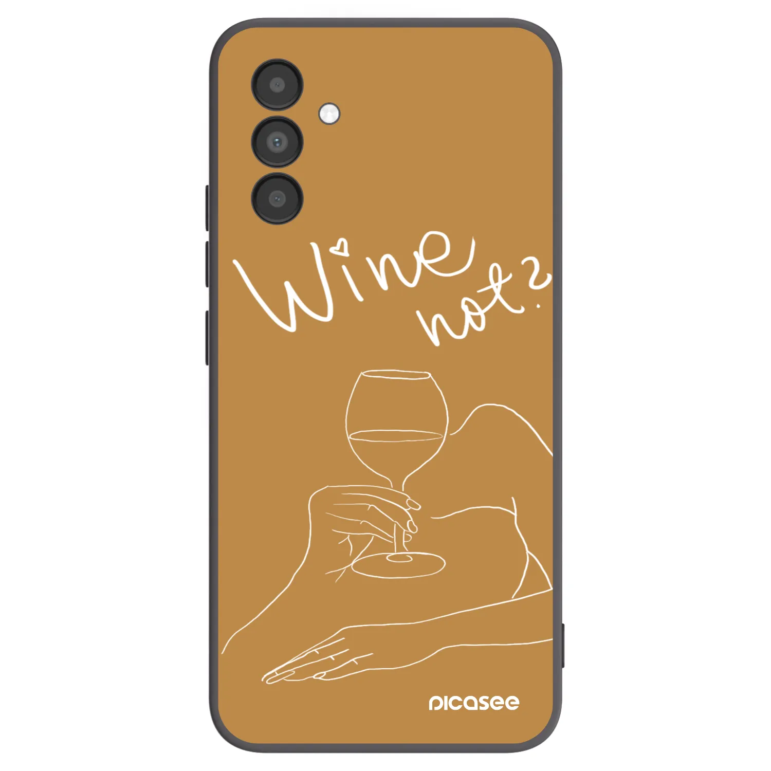 Picasee fekete szilikon tok az alábbi mobiltelefonokra Samsung Galaxy A04s A047F - Wine not