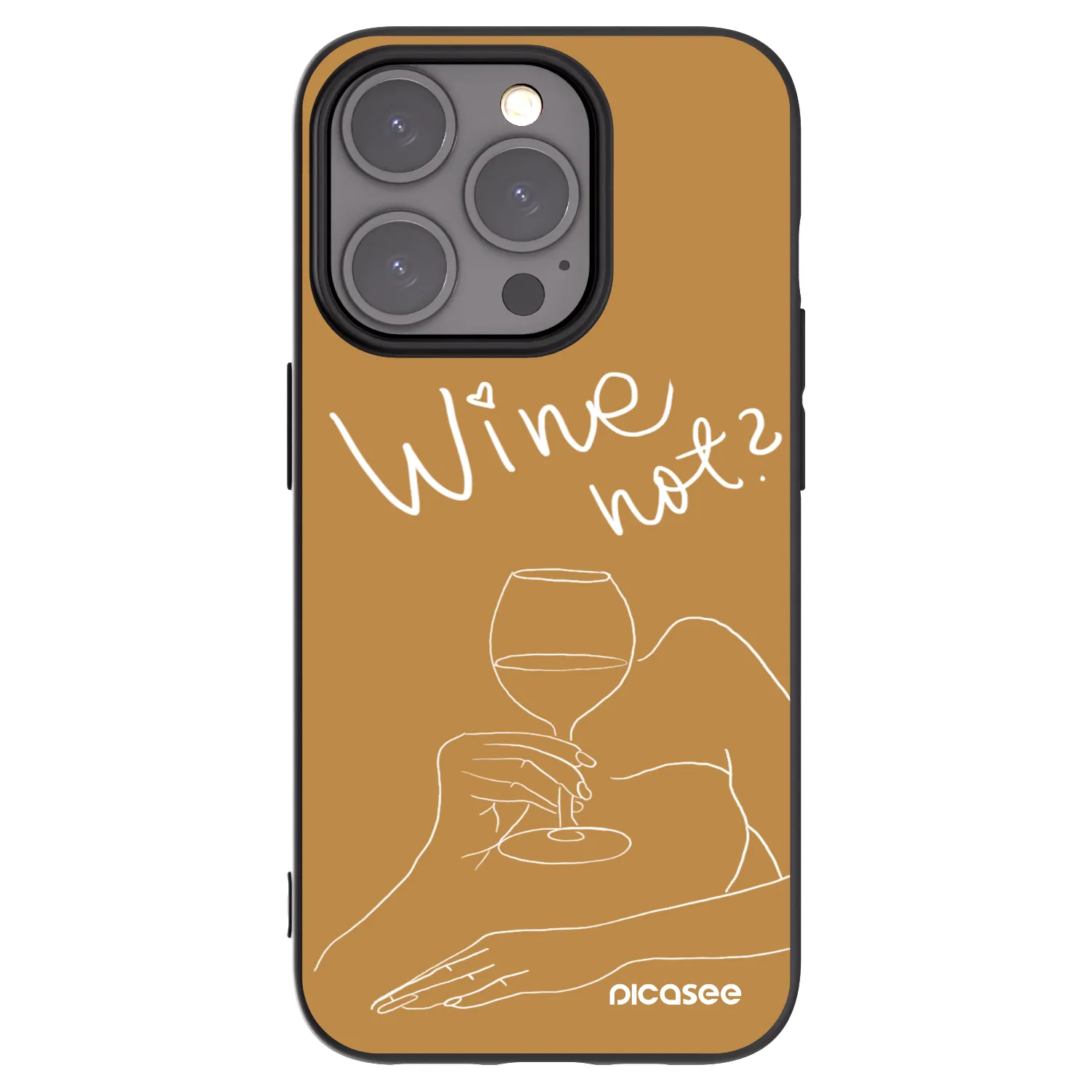 Picasee fekete szilikon tok az alábbi mobiltelefonokra Apple iPhone 15 Pro - Wine not