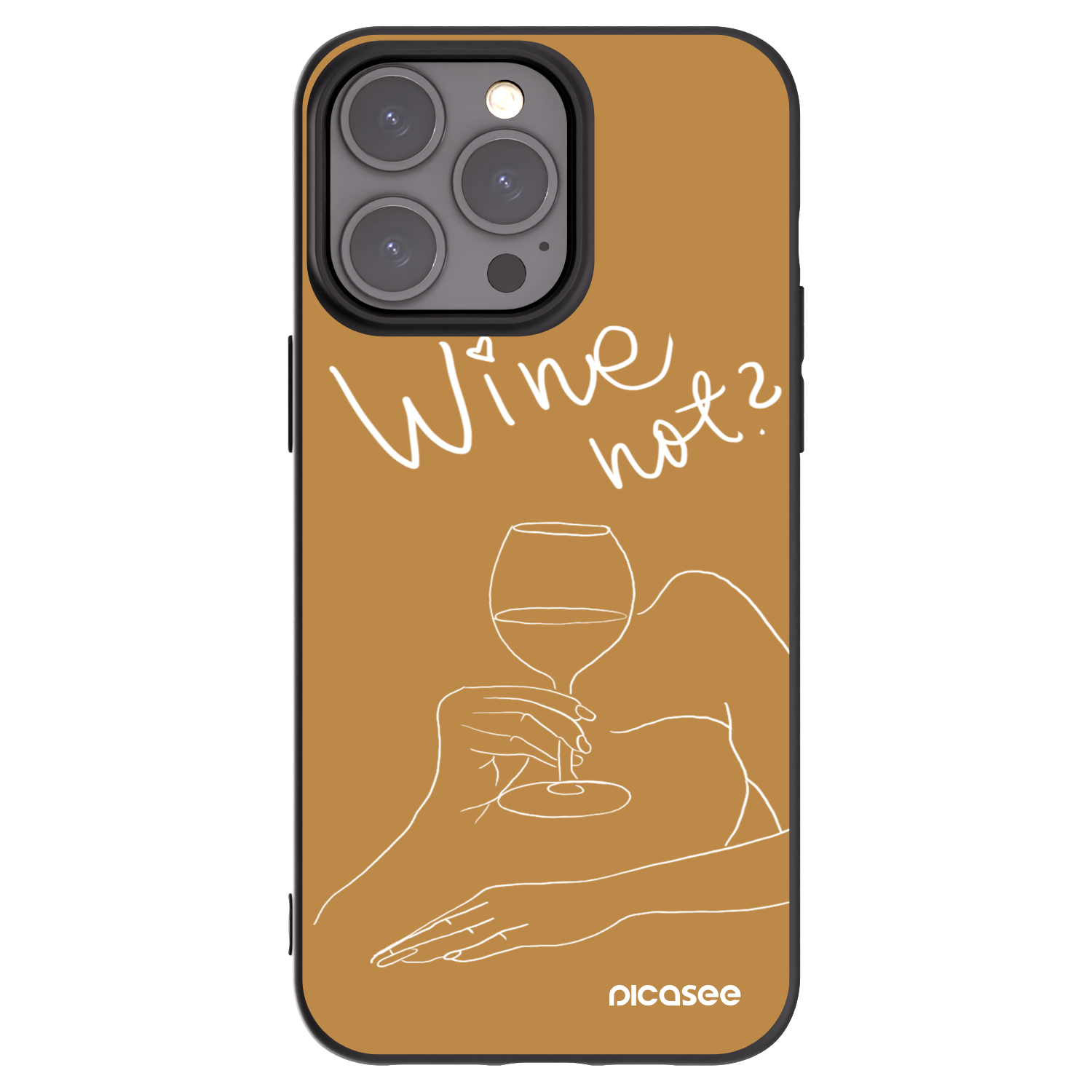 Picasee fekete szilikon tok az alábbi mobiltelefonokra Apple iPhone 15 Pro Max - Wine not