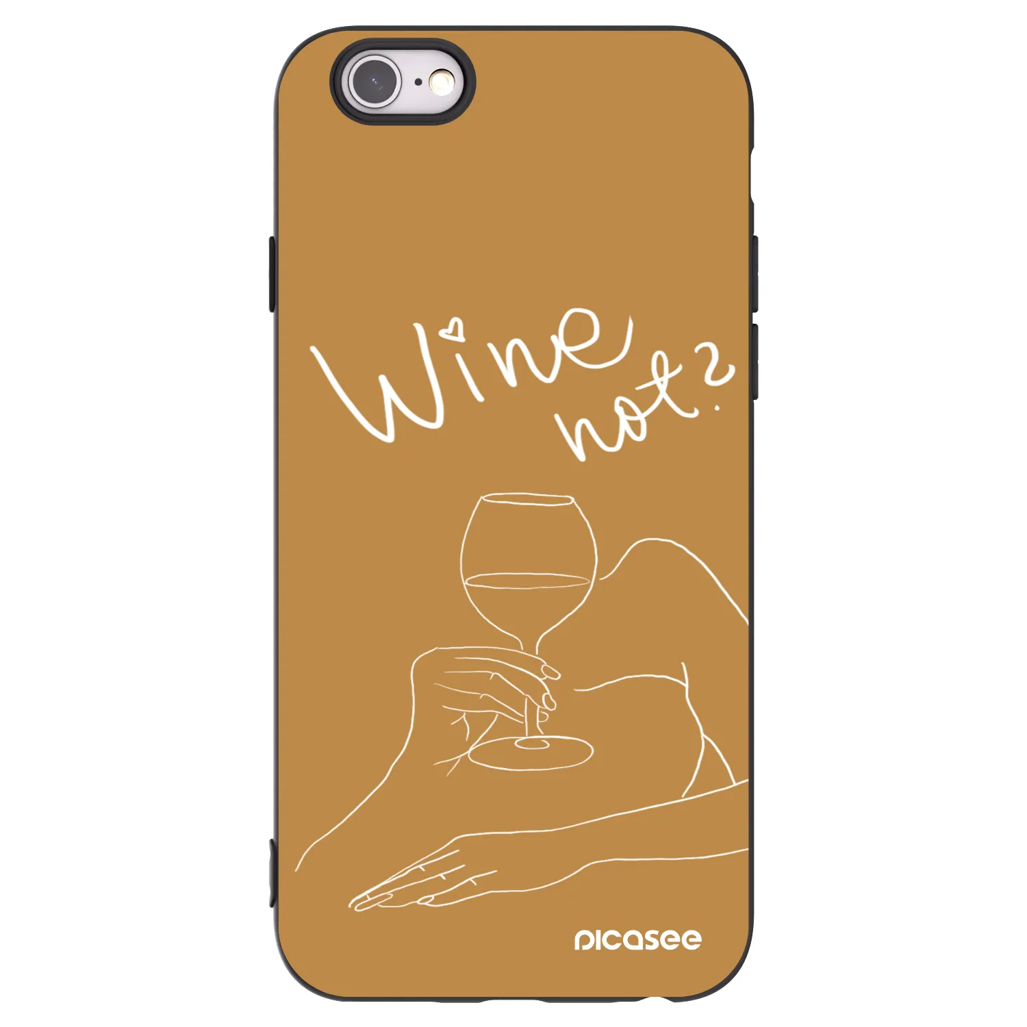 Picasee fekete szilikon tok az alábbi mobiltelefonokra Apple iPhone 6/6S - Wine not