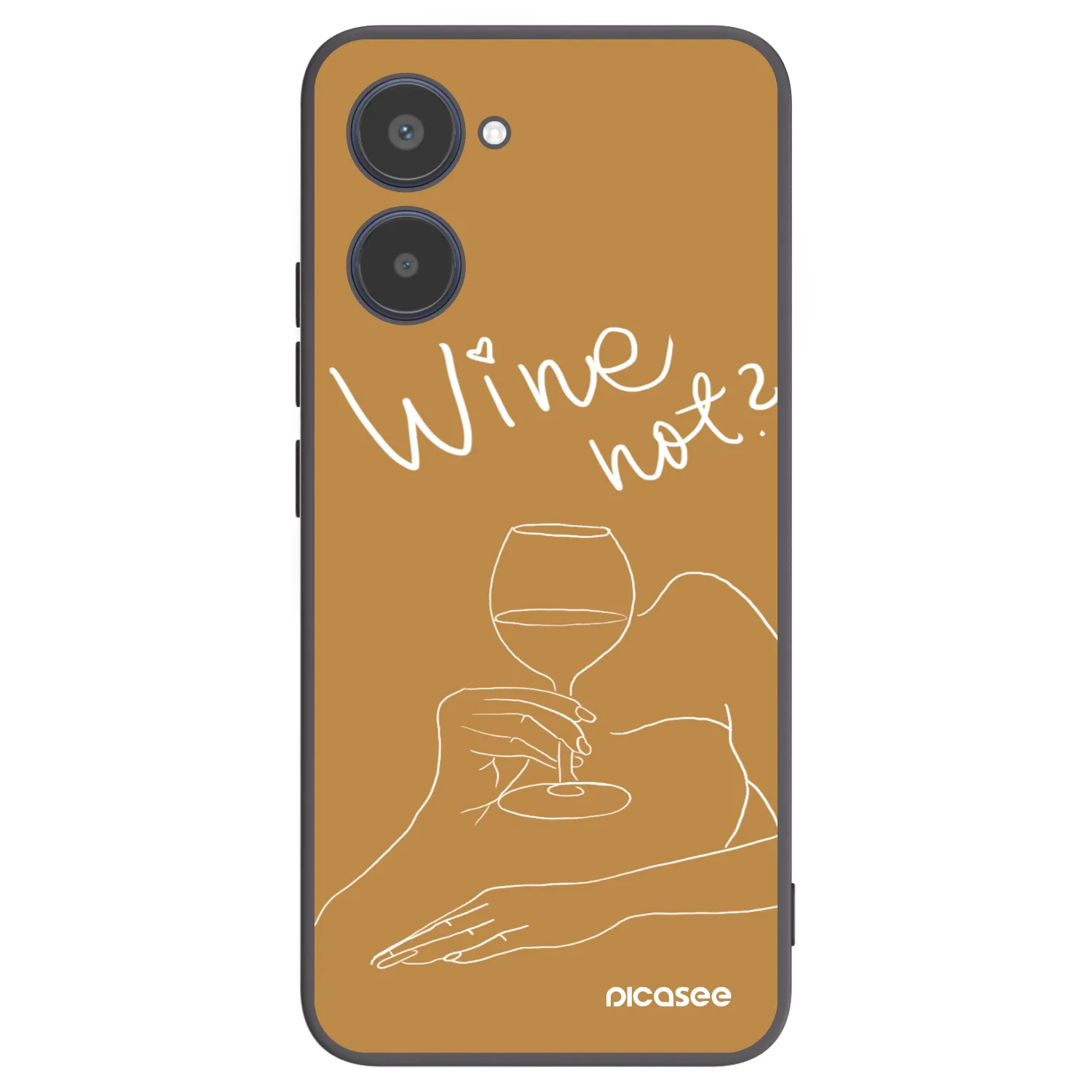 Picasee fekete szilikon tok az alábbi mobiltelefonokra Realme 10 4G - Wine not