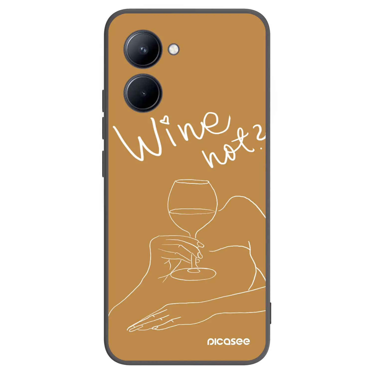 Picasee fekete szilikon tok az alábbi mobiltelefonokra Realme C33 (2023) - Wine not