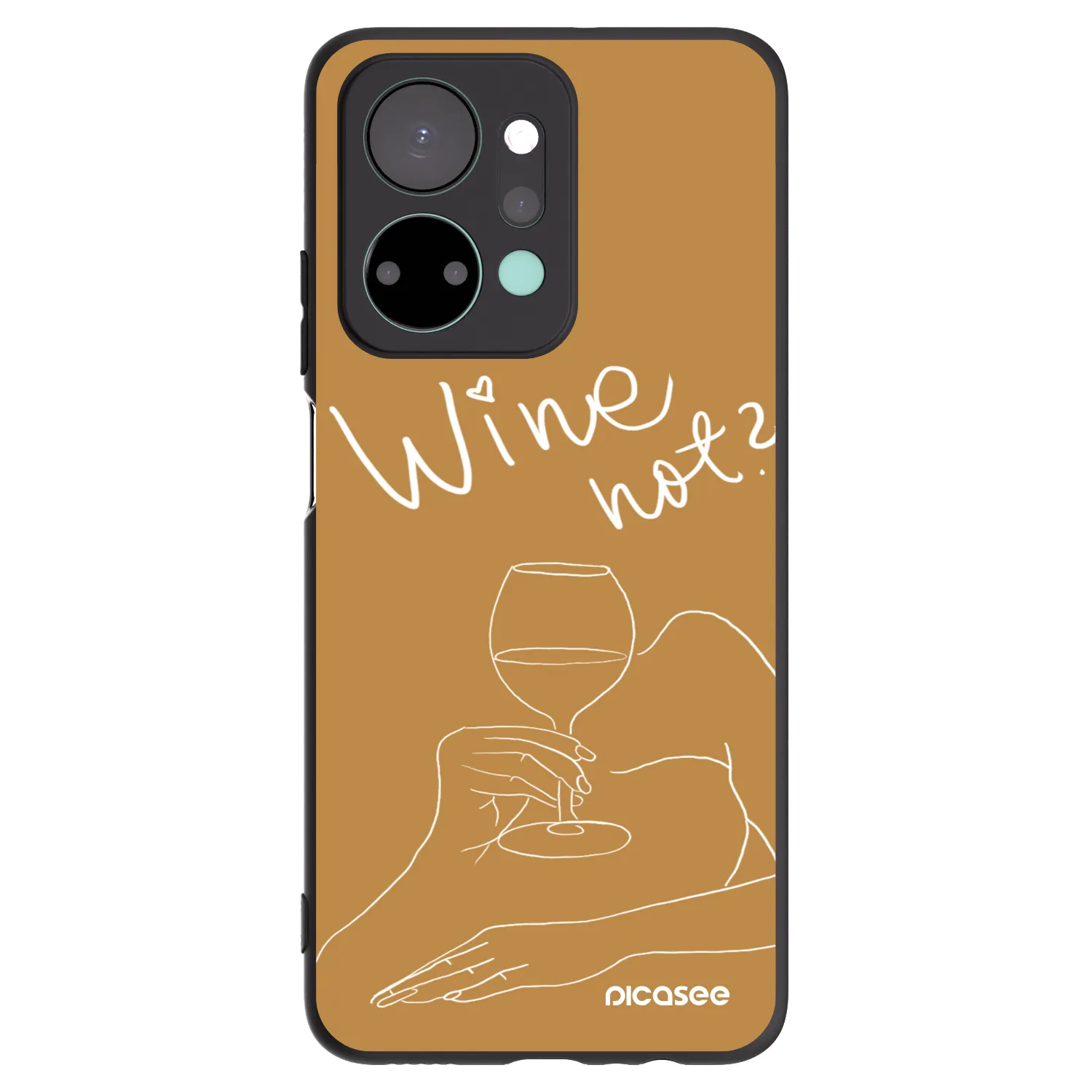 Picasee fekete szilikon tok az alábbi mobiltelefonokra Honor X7a - Wine not