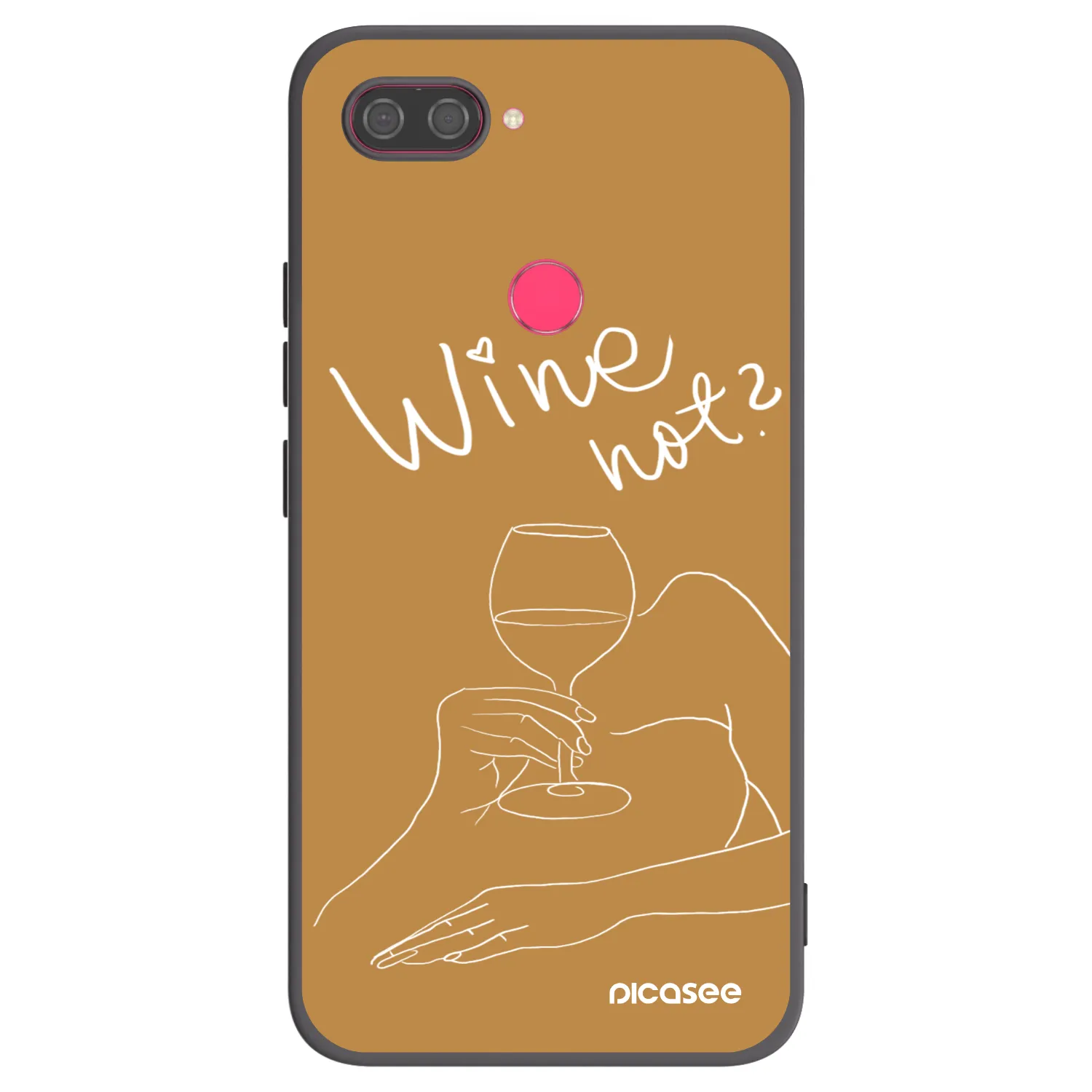 Picasee fekete szilikon tok az alábbi mobiltelefonokra Xiaomi Mi 8 Lite - Wine not