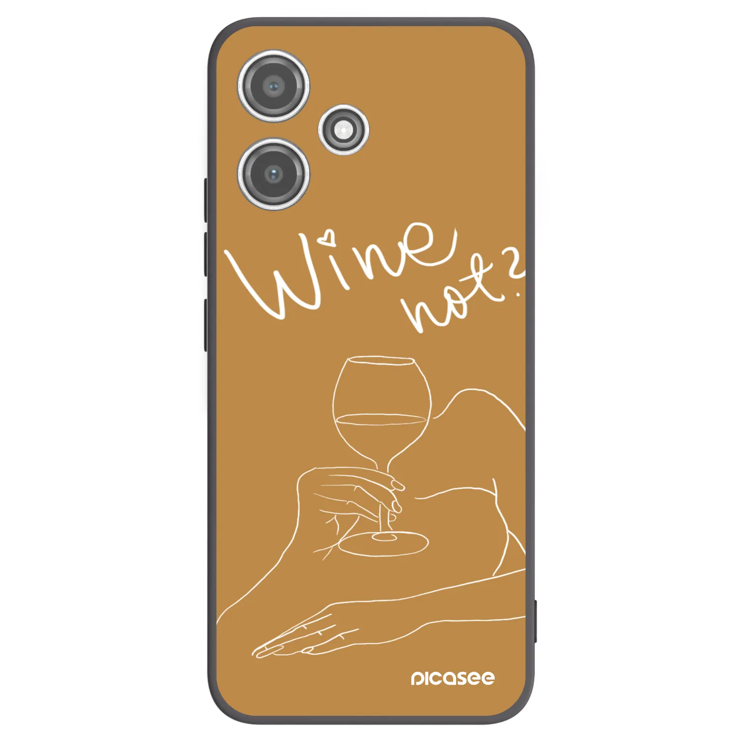 Picasee fekete szilikon tok az alábbi mobiltelefonokra Xiaomi Redmi 12 5G - Wine not