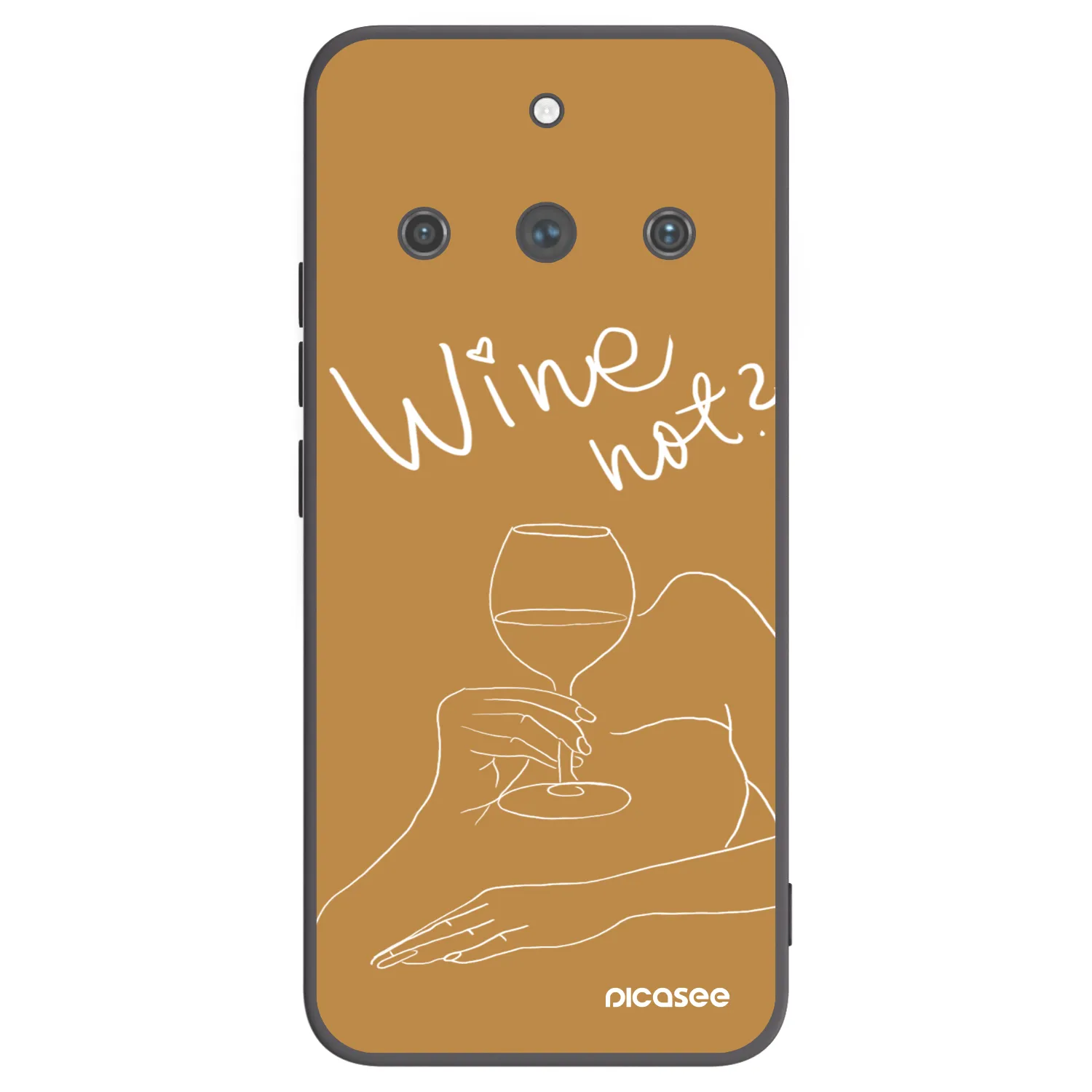 Picasee fekete szilikon tok az alábbi mobiltelefonokra Realme 11 Pro+ - Wine not