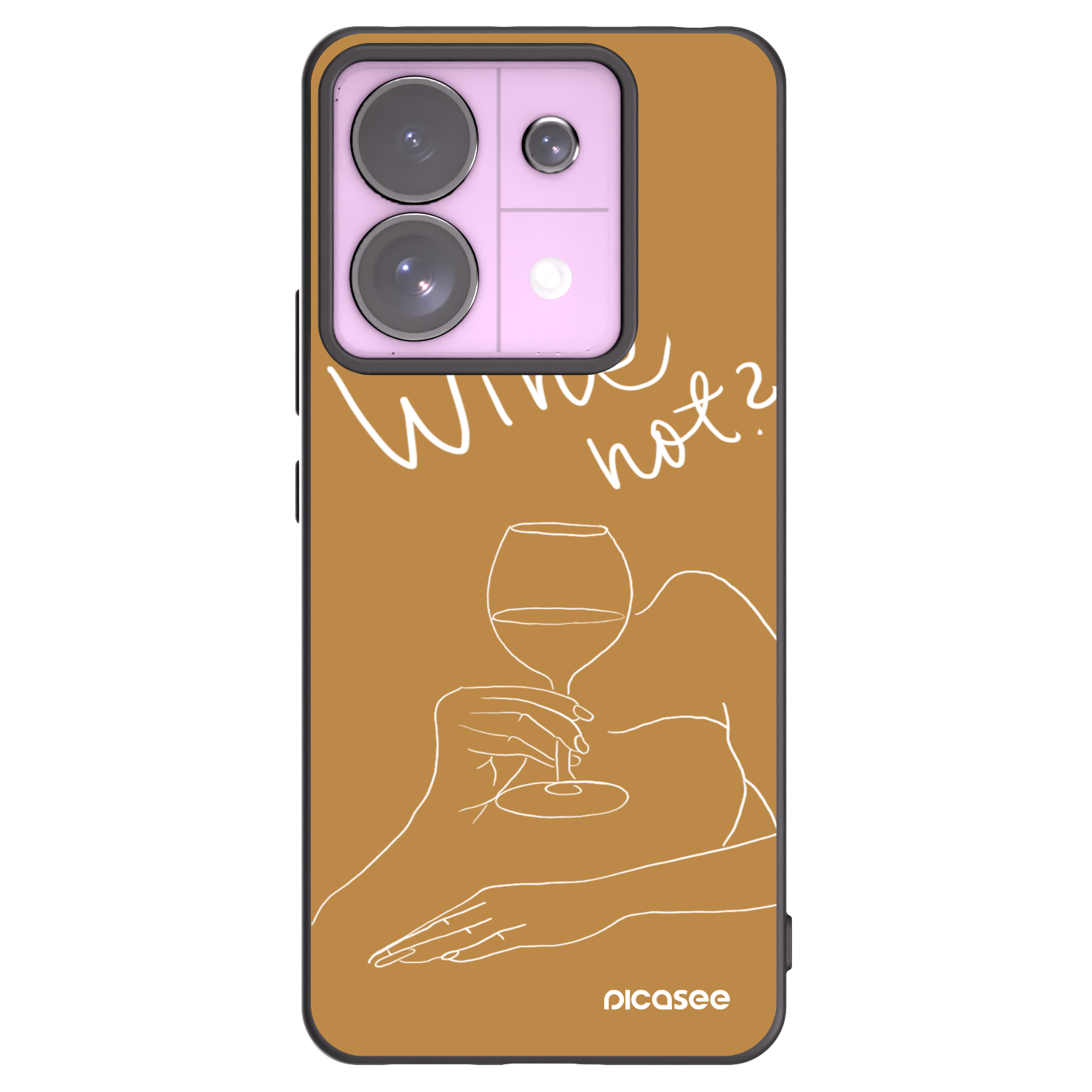 Picasee fekete szilikon tok az alábbi mobiltelefonokra Xiaomi Redmi Note 13 Pro 5G - Wine not