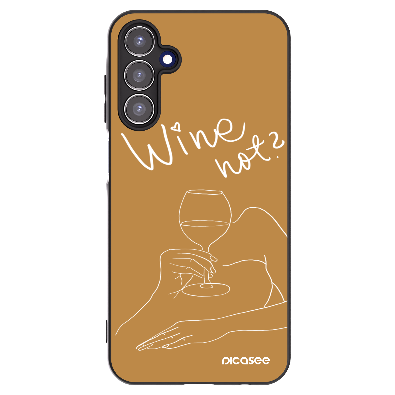 Picasee fekete szilikon tok az alábbi mobiltelefonokra Samsung Galaxy A15 A155F 4G - Wine not