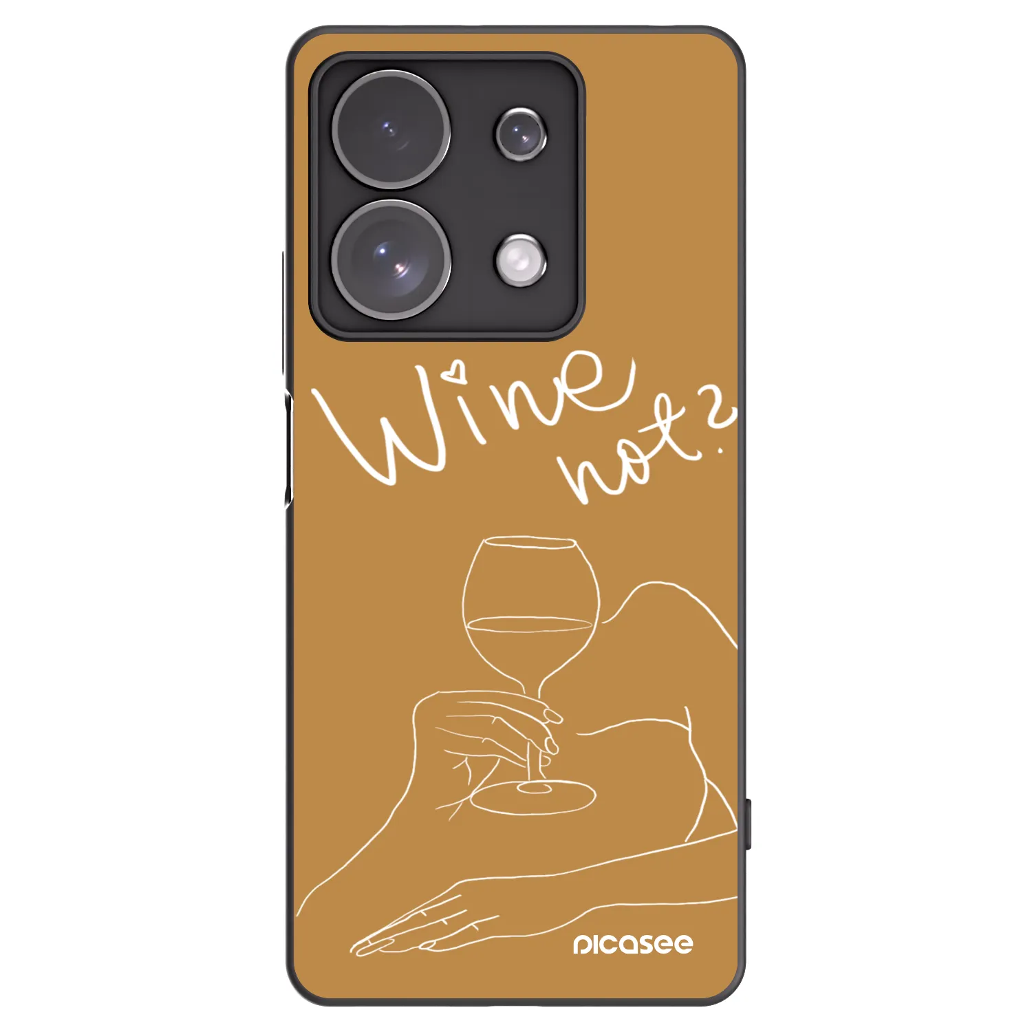 Picasee fekete szilikon tok az alábbi mobiltelefonokra Xiaomi Redmi Note 13 Pro 4G - Wine not